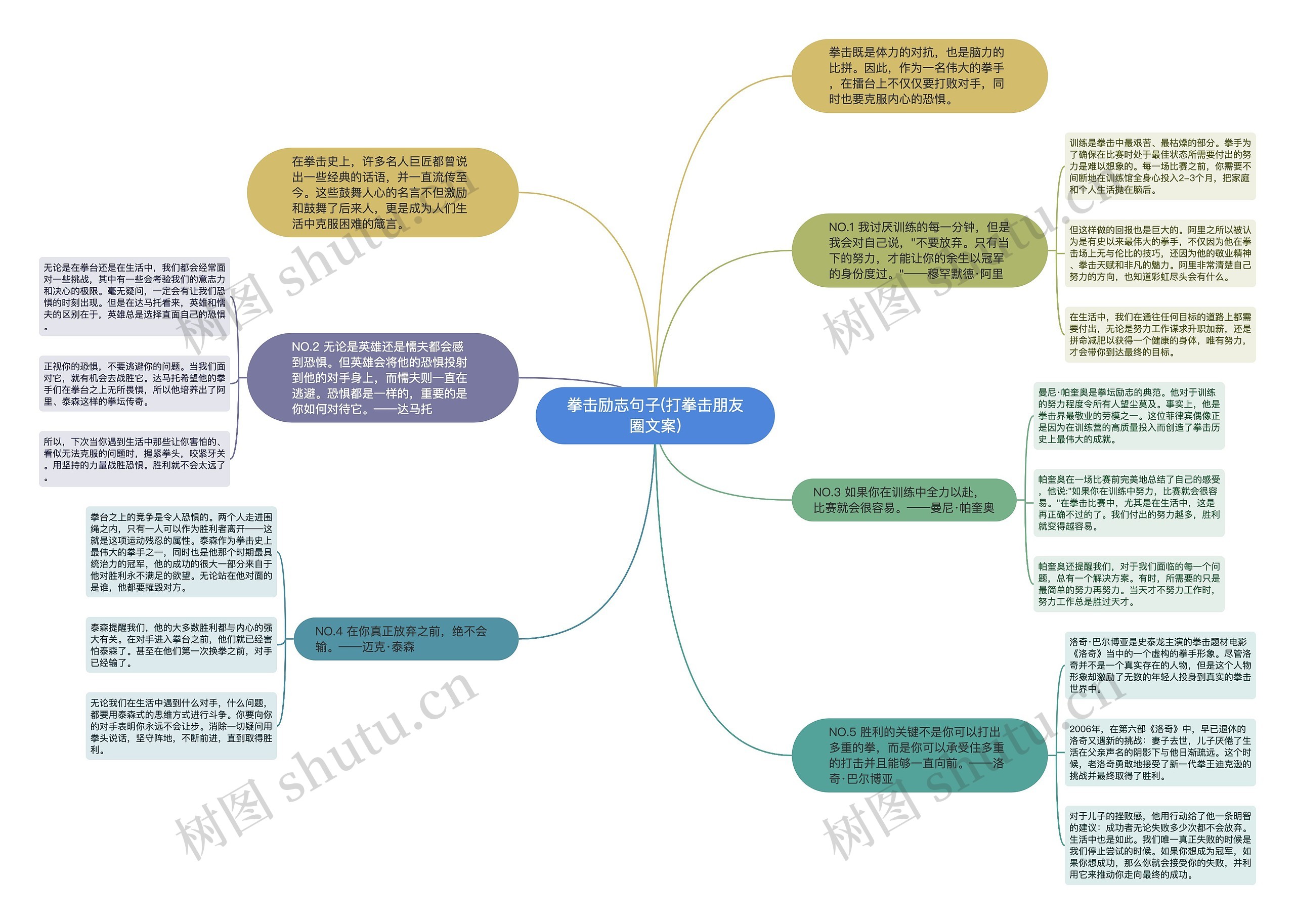 拳击励志句子(打拳击朋友圈文案)思维导图