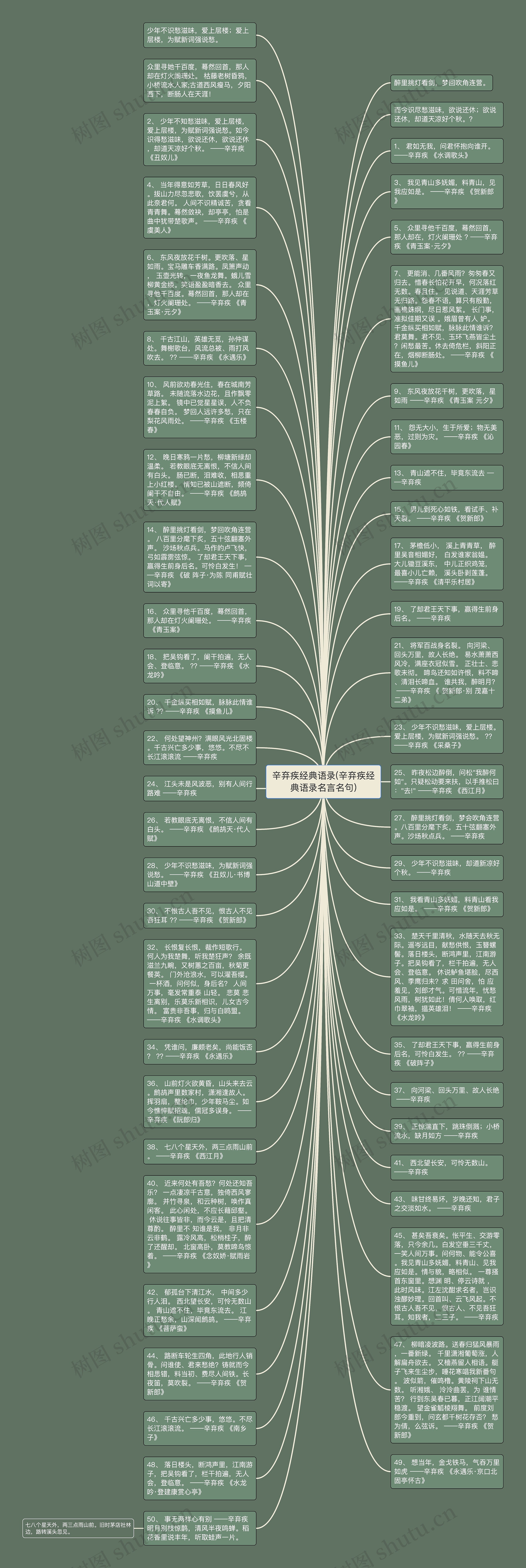 辛弃疾经典语录(辛弃疾经典语录名言名句)思维导图