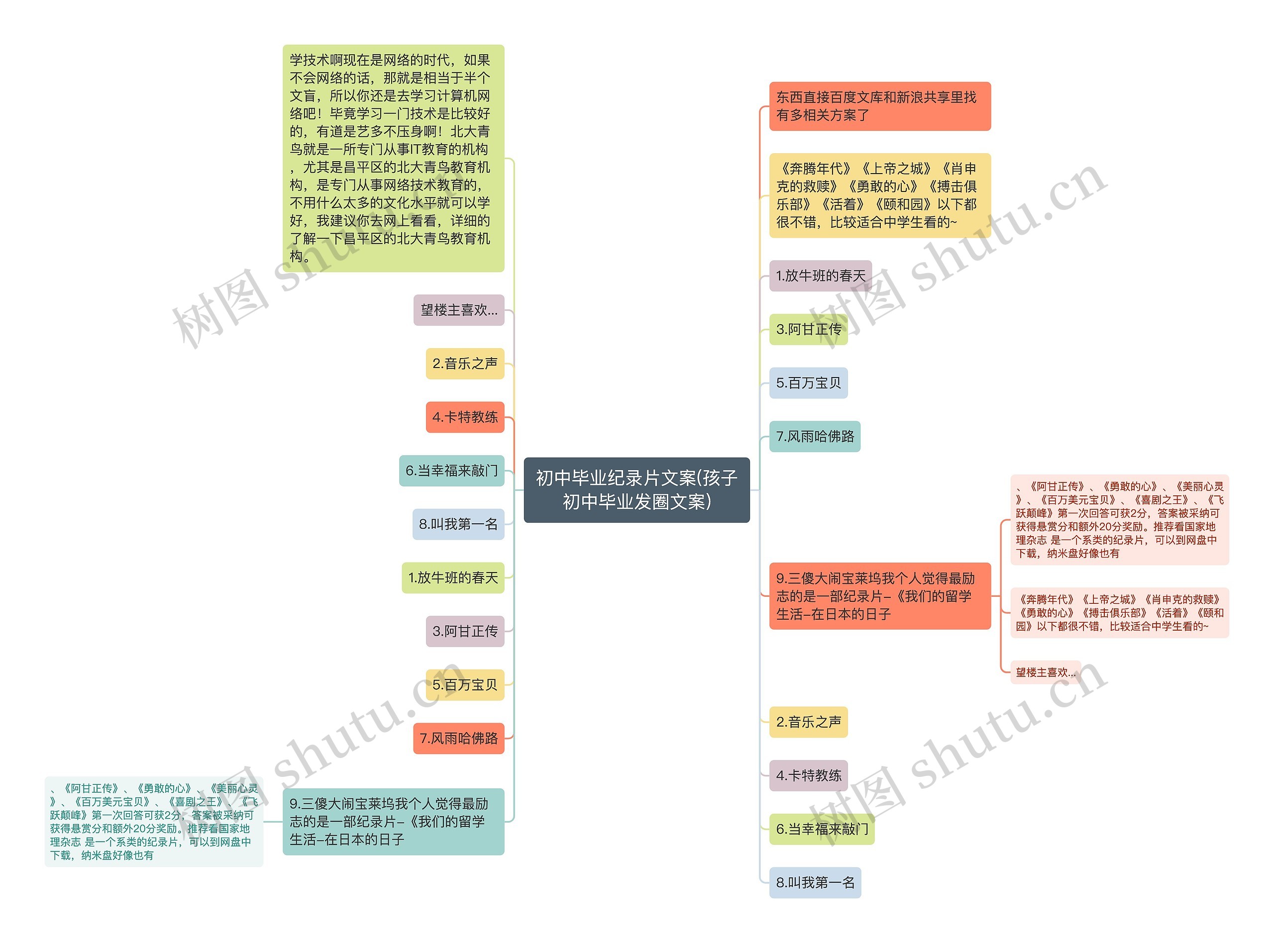 初中毕业纪录片文案(孩子初中毕业发圈文案)思维导图