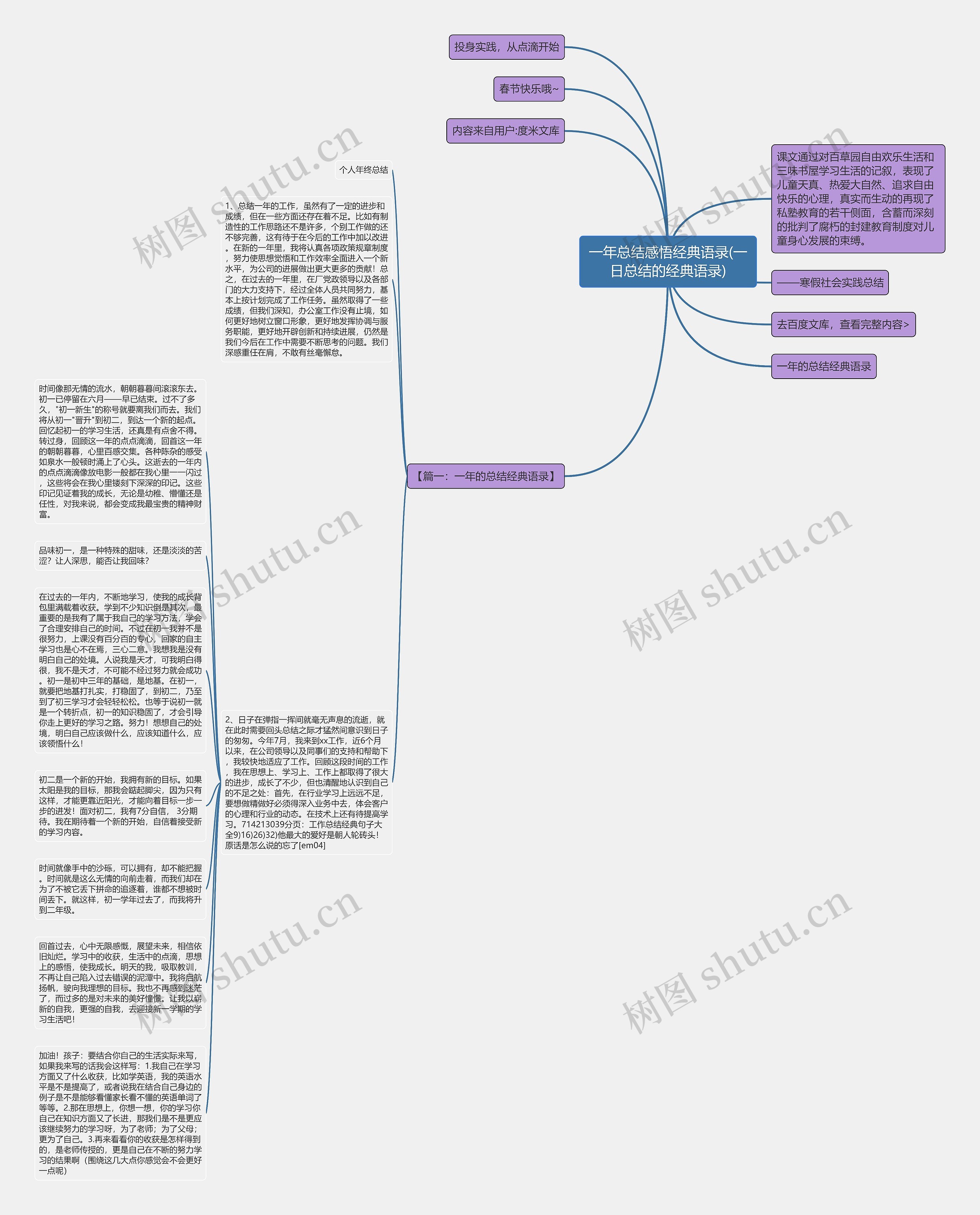 一年总结感悟经典语录(一日总结的经典语录)思维导图
