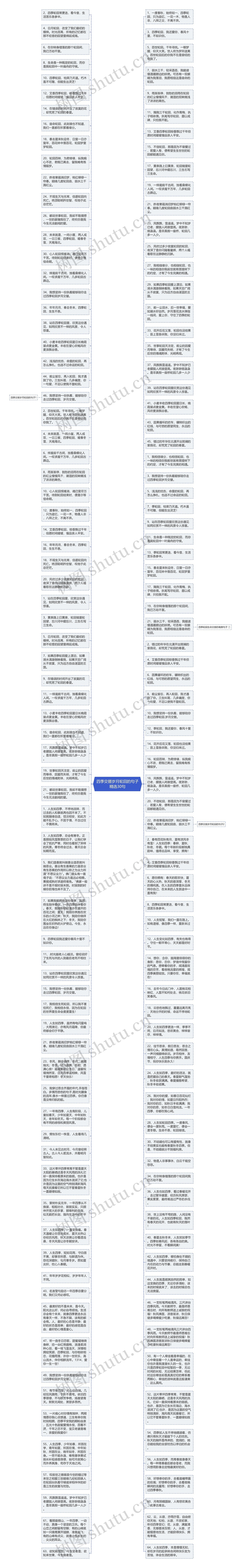 四季交替岁月轮回的句子精选30句思维导图
