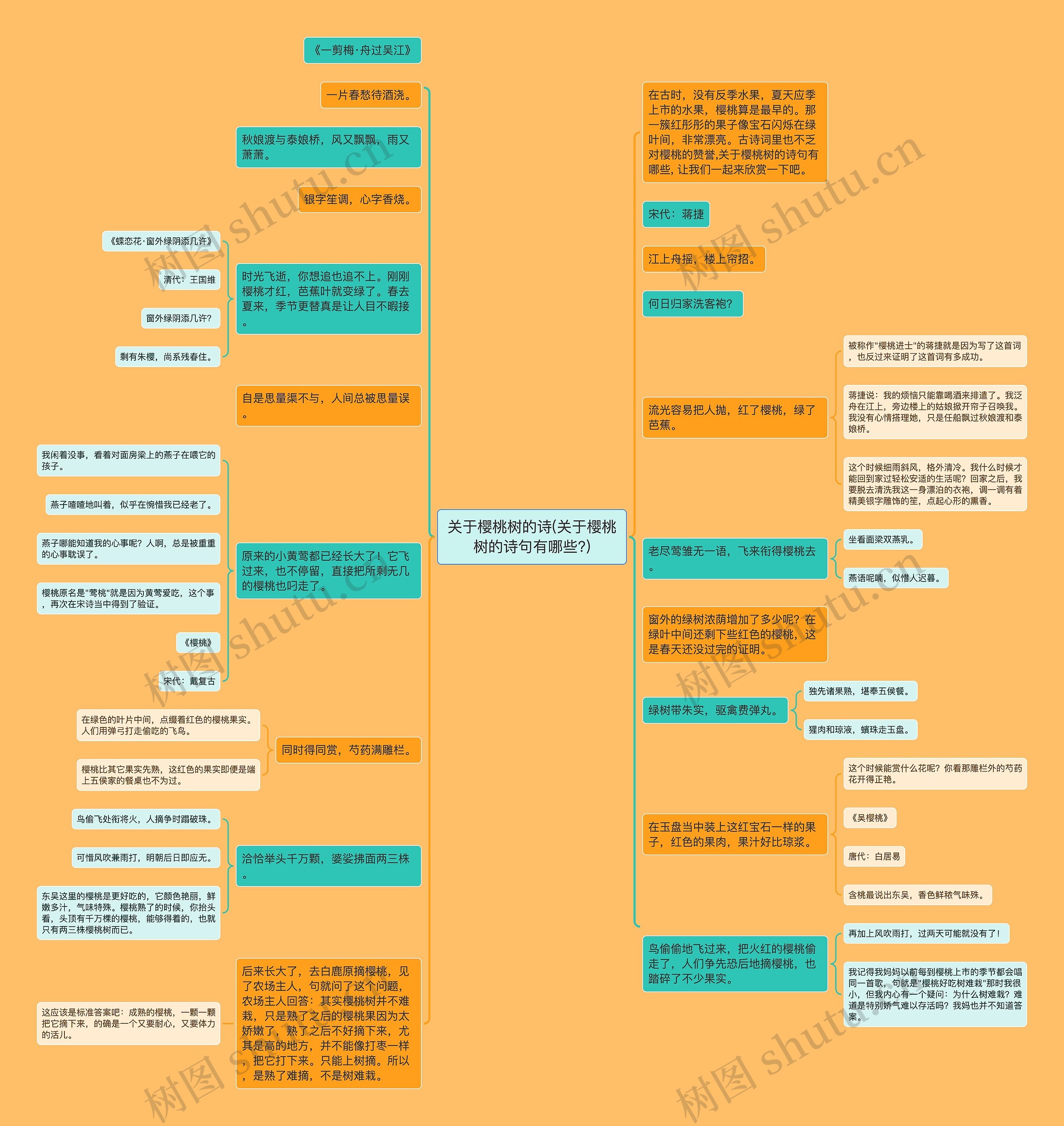 关于樱桃树的诗(关于樱桃树的诗句有哪些?)思维导图