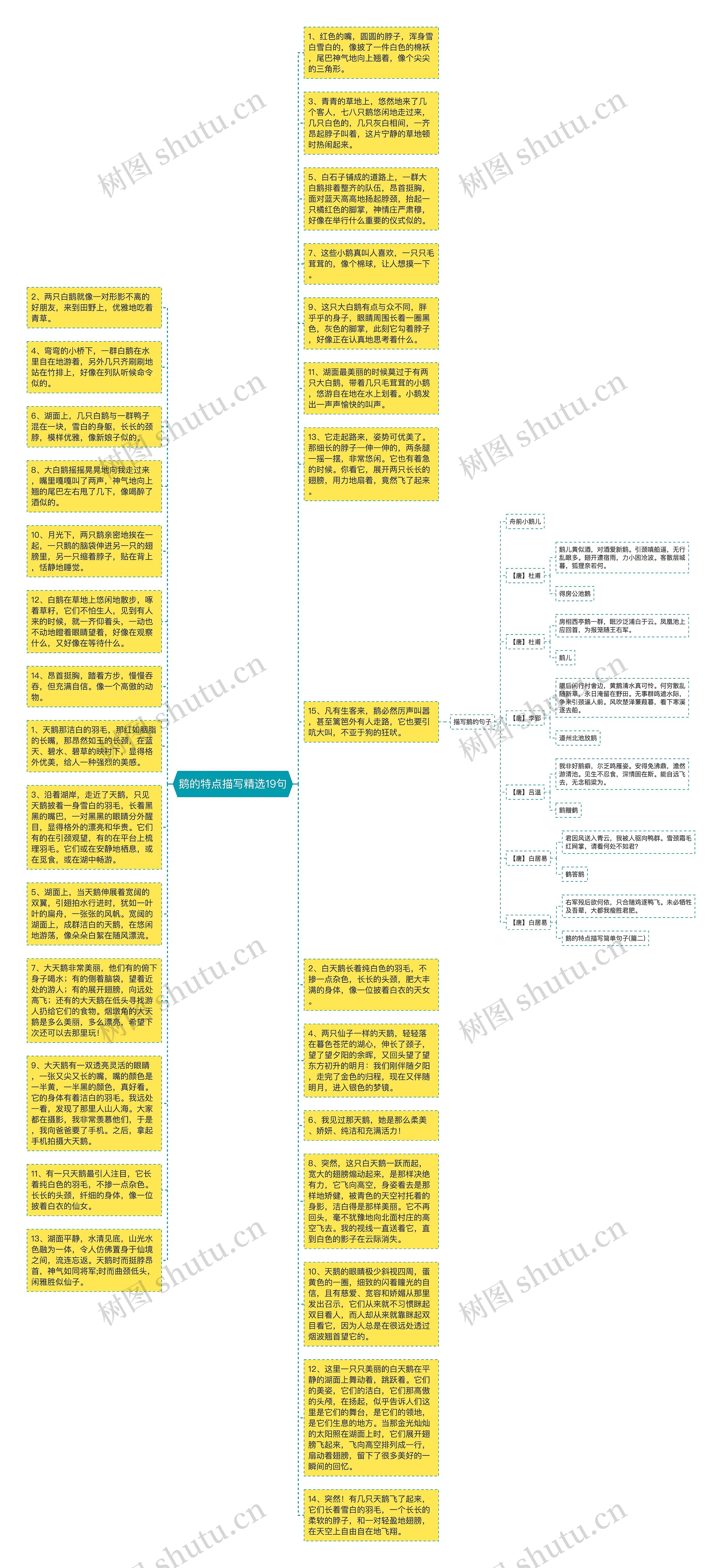 鹅的特点描写精选19句思维导图