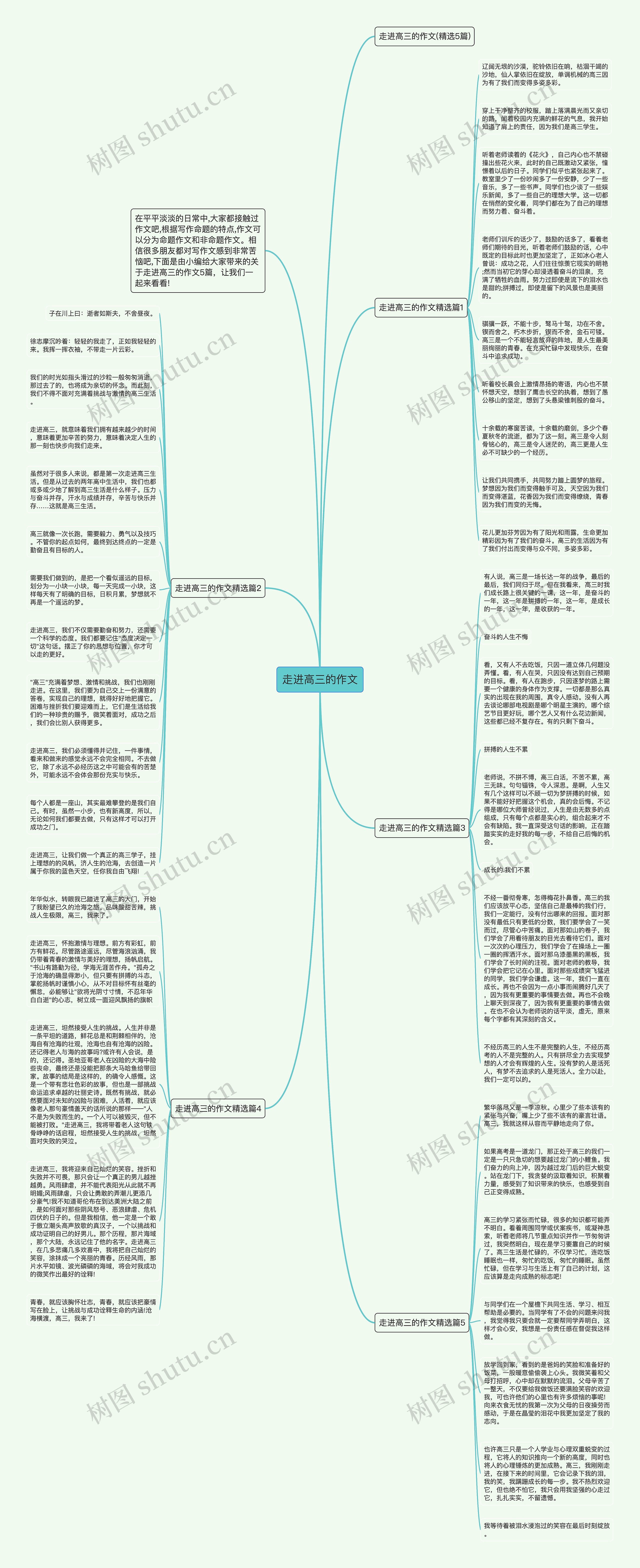 走进高三的作文思维导图