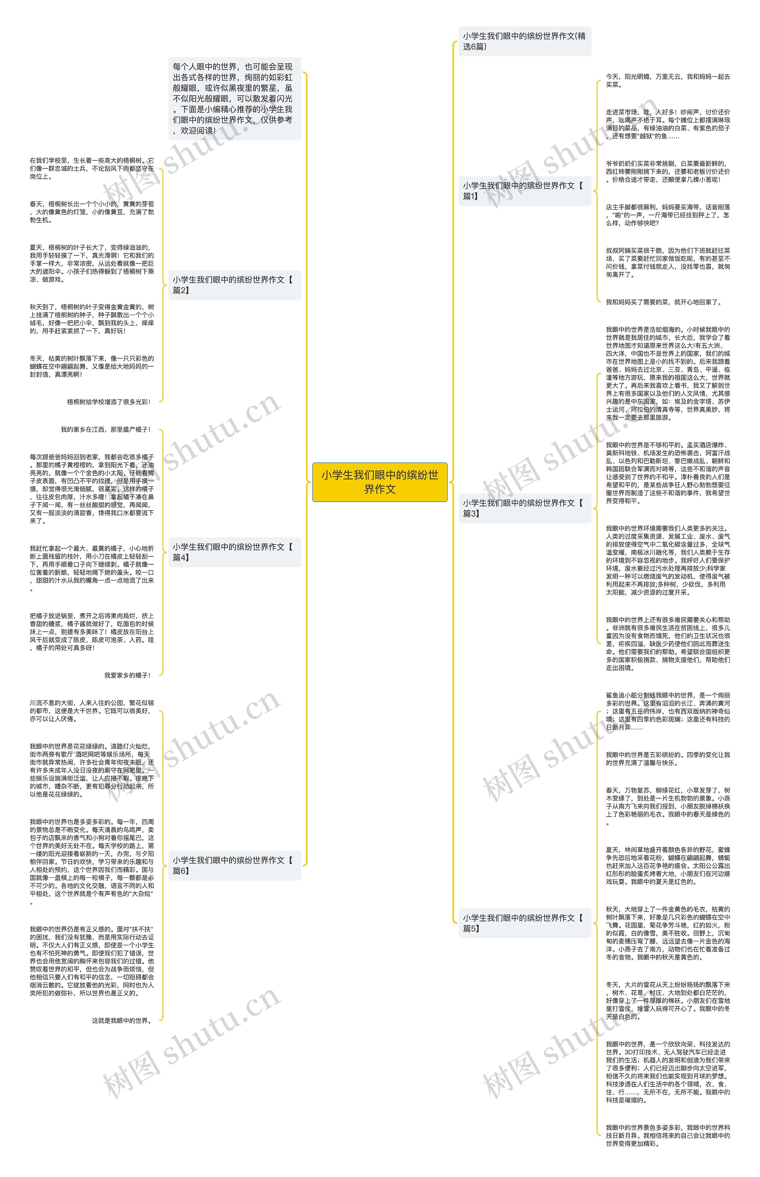 小学生我们眼中的缤纷世界作文思维导图