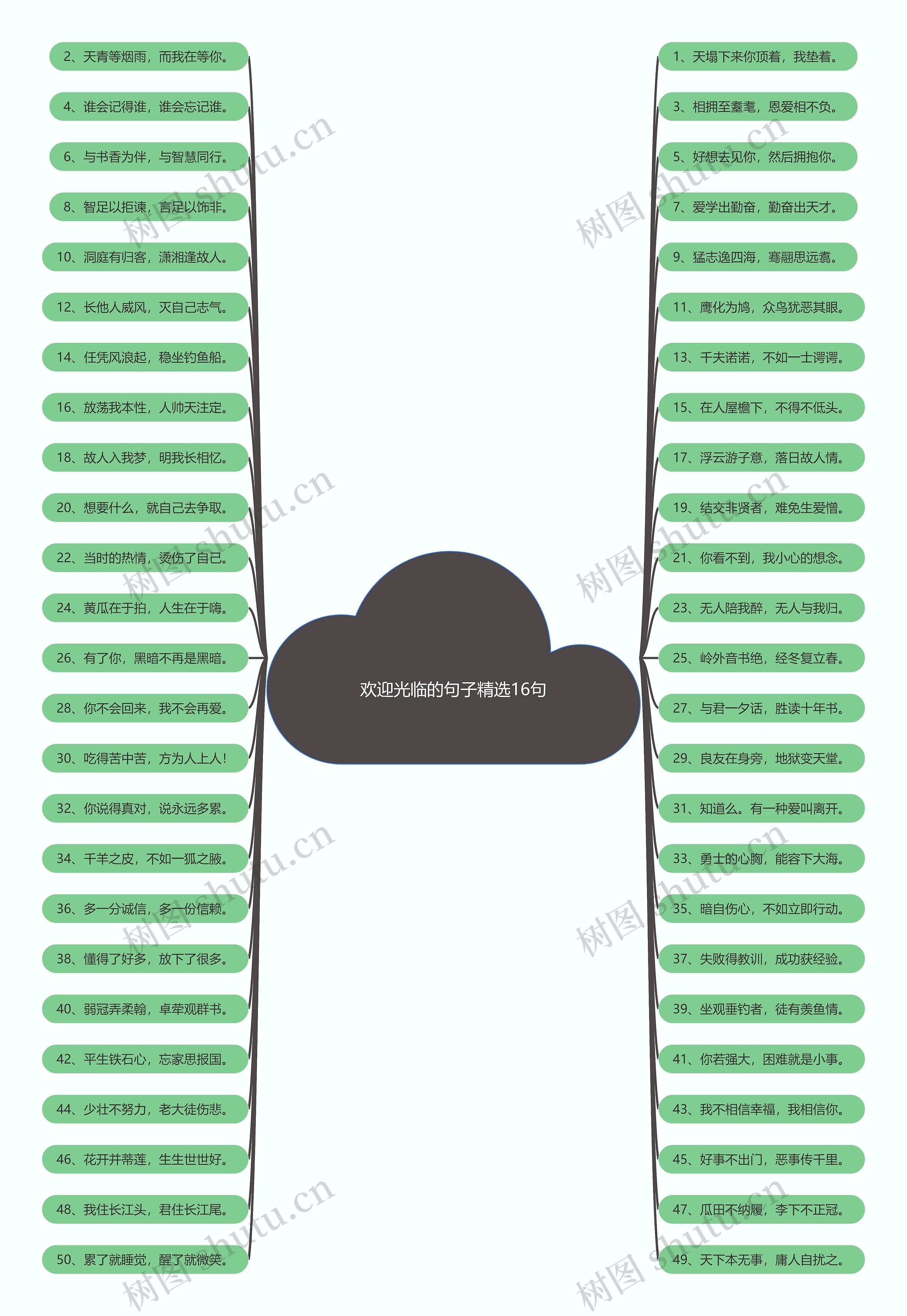 欢迎光临的句子精选16句思维导图
