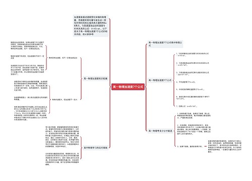 高一物理加速度7个公式