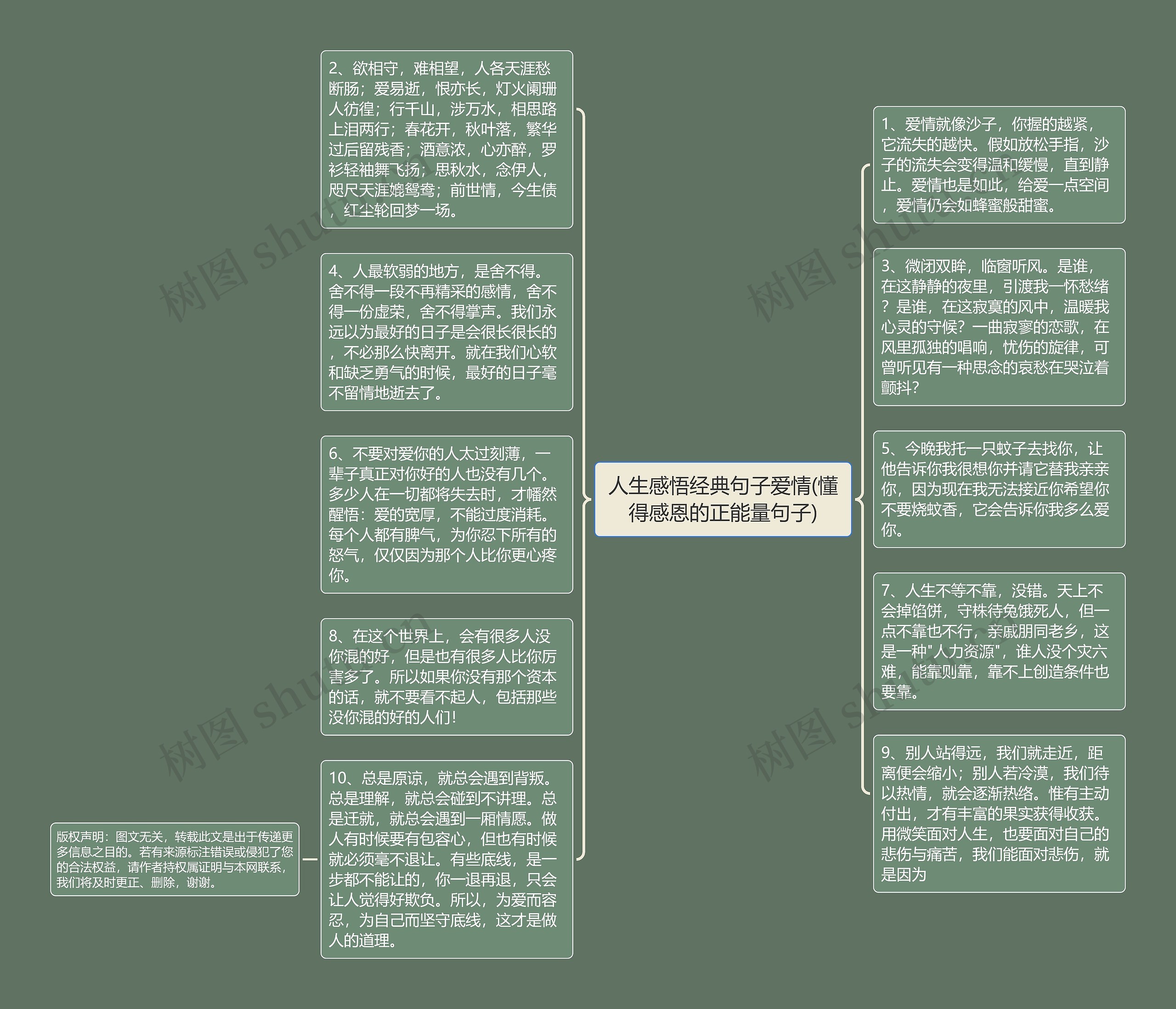 人生感悟经典句子爱情(懂得感恩的正能量句子)思维导图