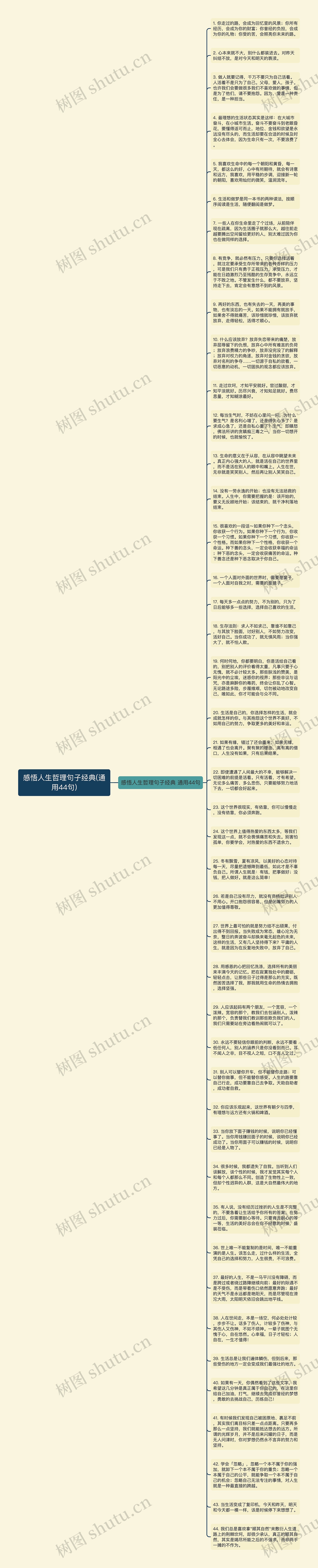 感悟人生哲理句子经典(通用44句)思维导图