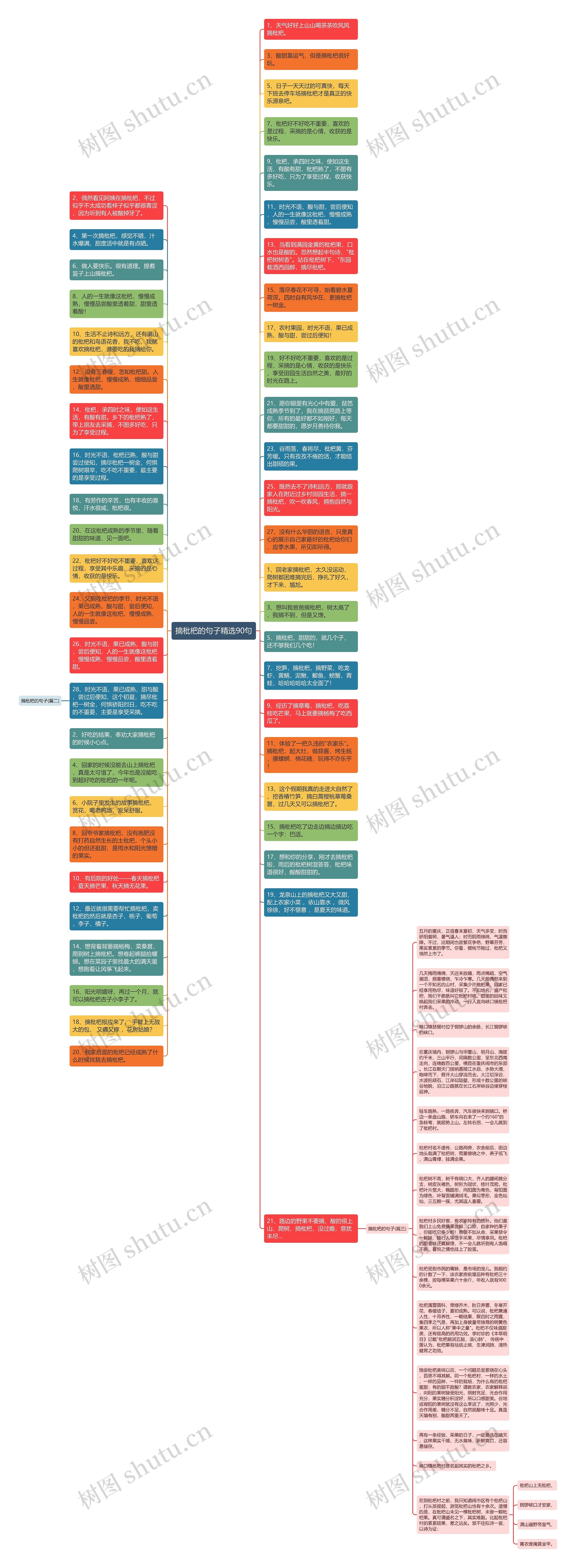 摘枇杷的句子精选90句思维导图