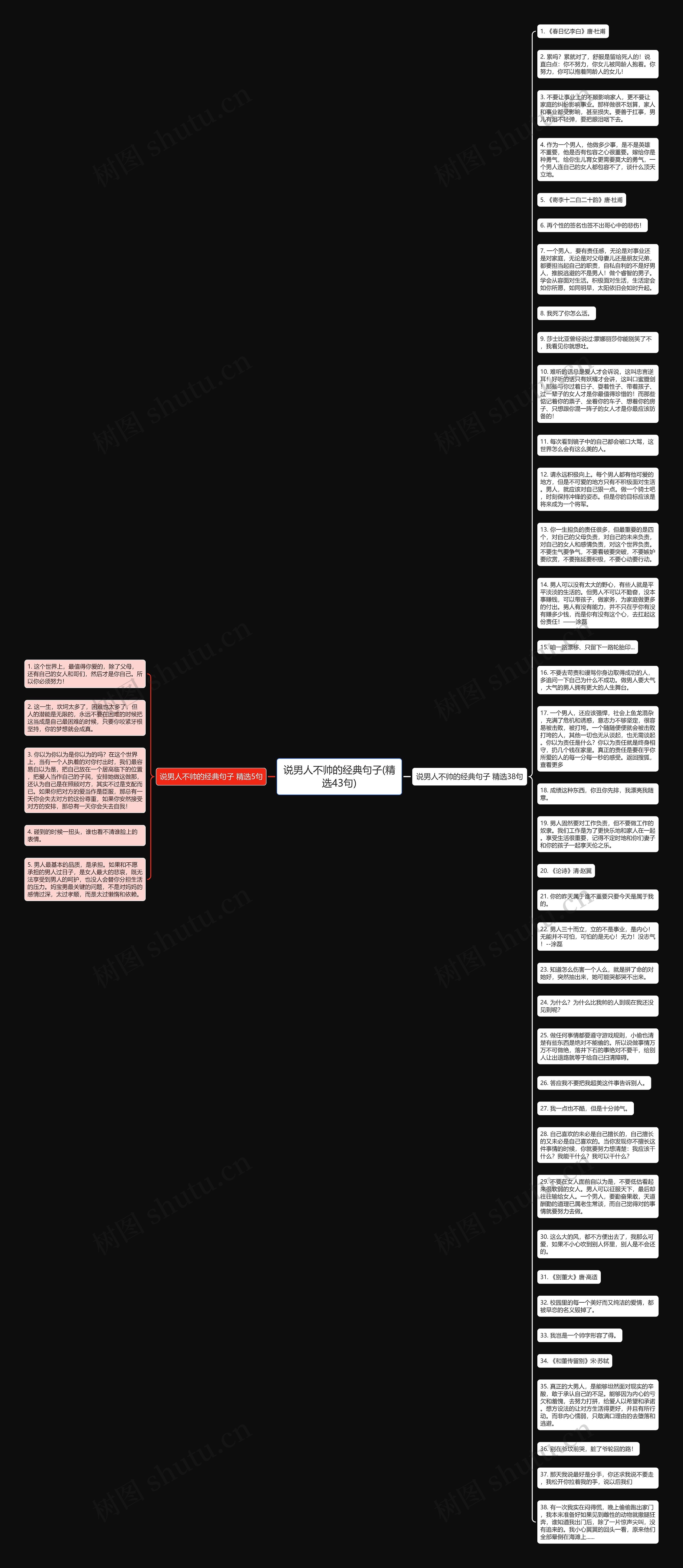 说男人不帅的经典句子(精选43句)思维导图