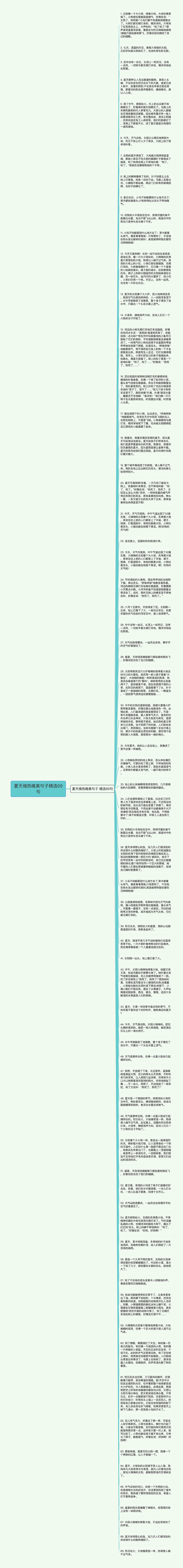 夏天燥热唯美句子精选69句思维导图高清图 夏天燥热唯美句子精选69句思维导图