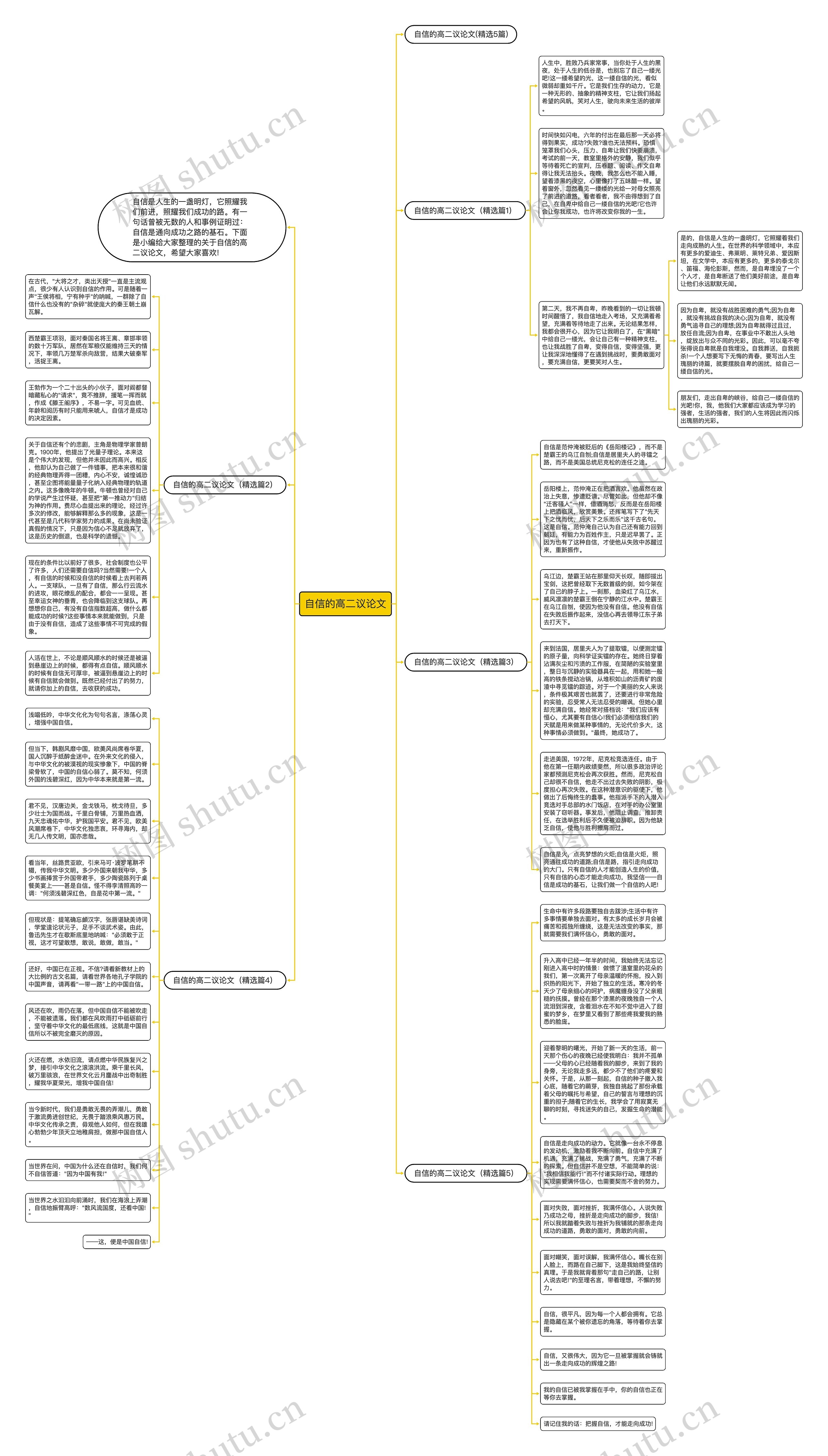 自信的高二议论文思维导图