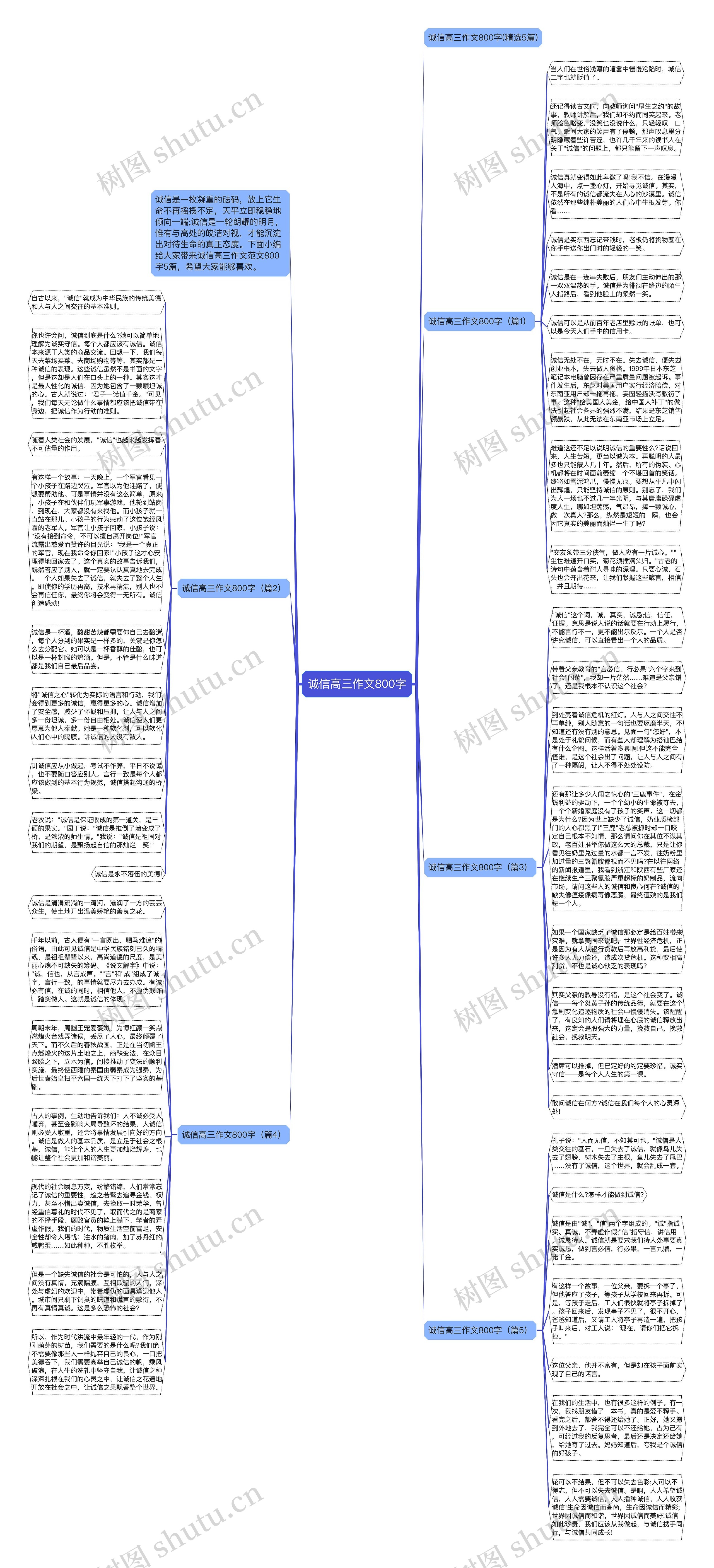 诚信高三作文800字思维导图
