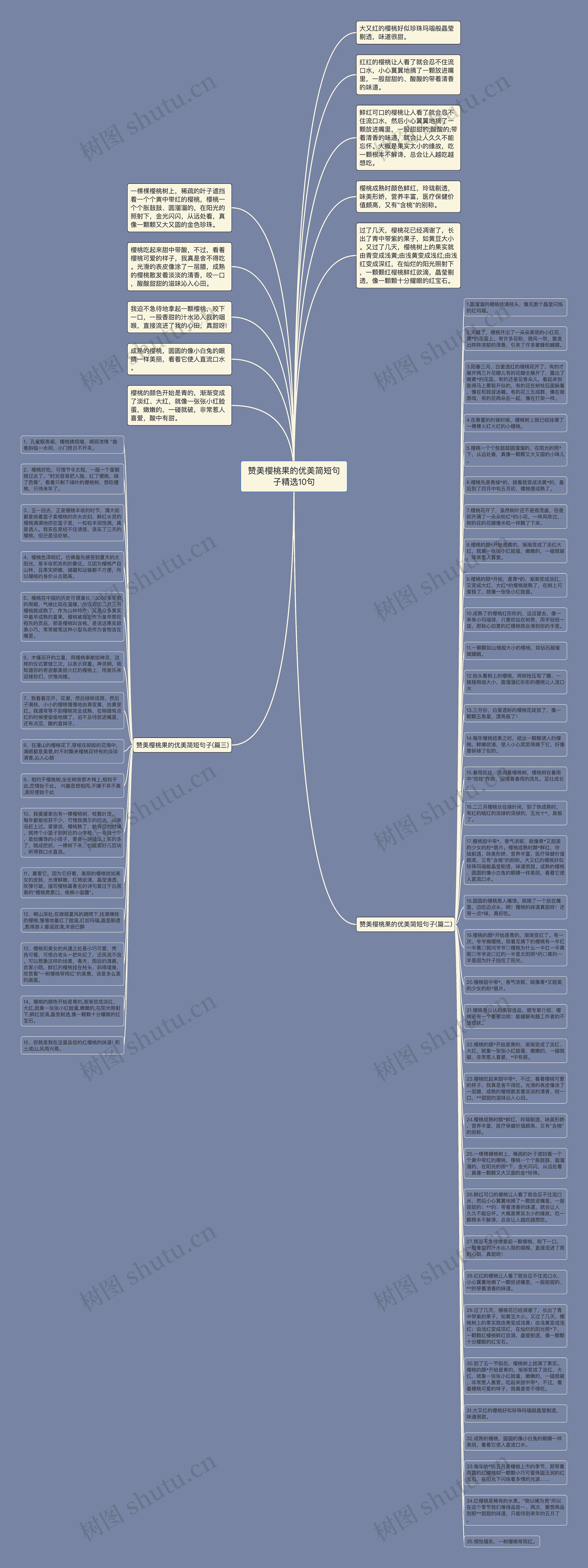 赞美樱桃果的优美简短句子精选10句思维导图