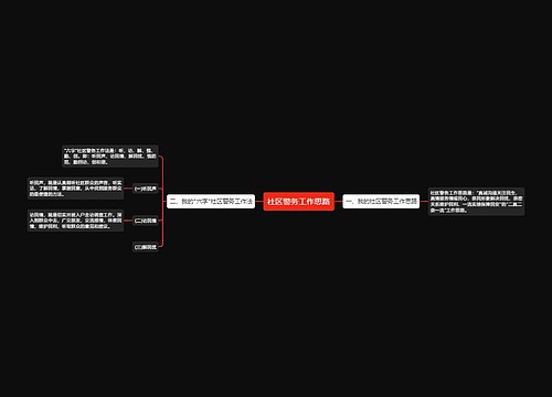 社区警务工作思路