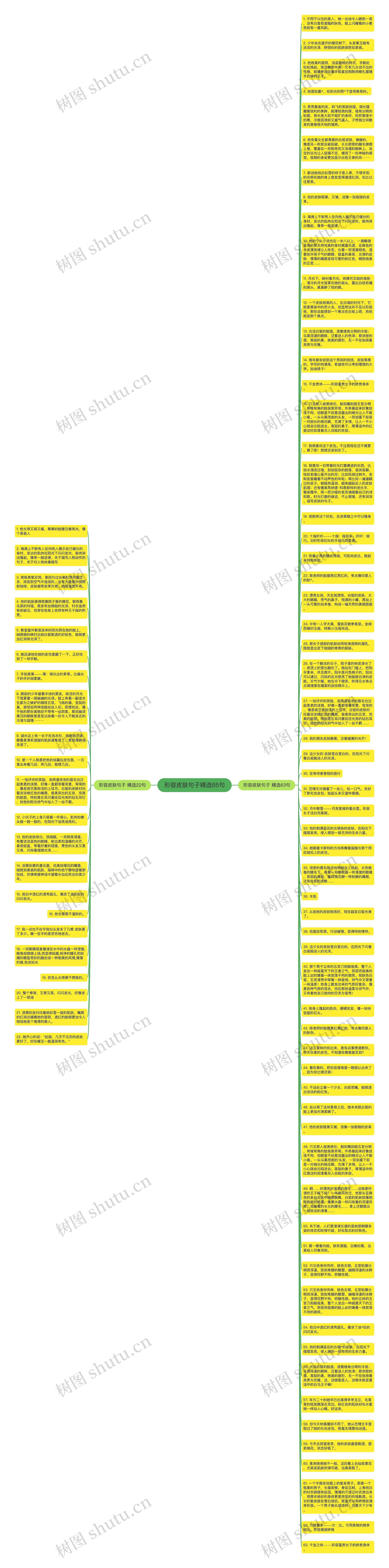 形容皮肤句子精选85句思维导图