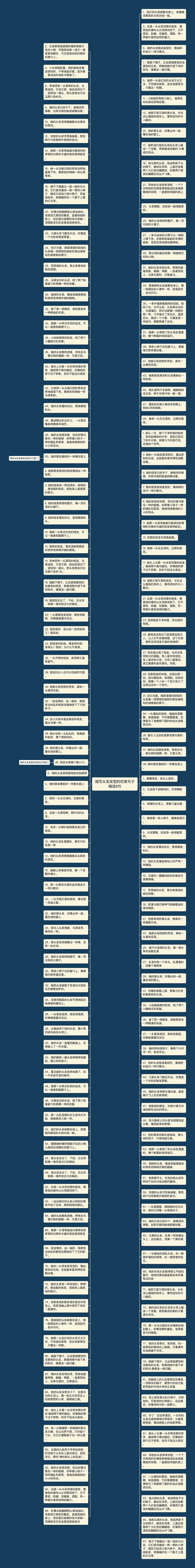 描写头发发型的优美句子精选9句思维导图