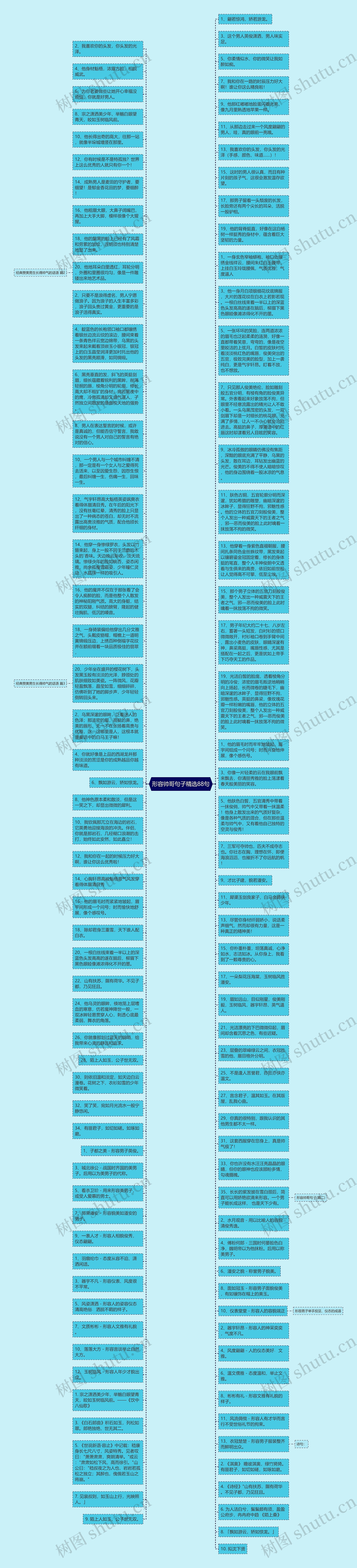 形容帅哥句子精选88句思维导图