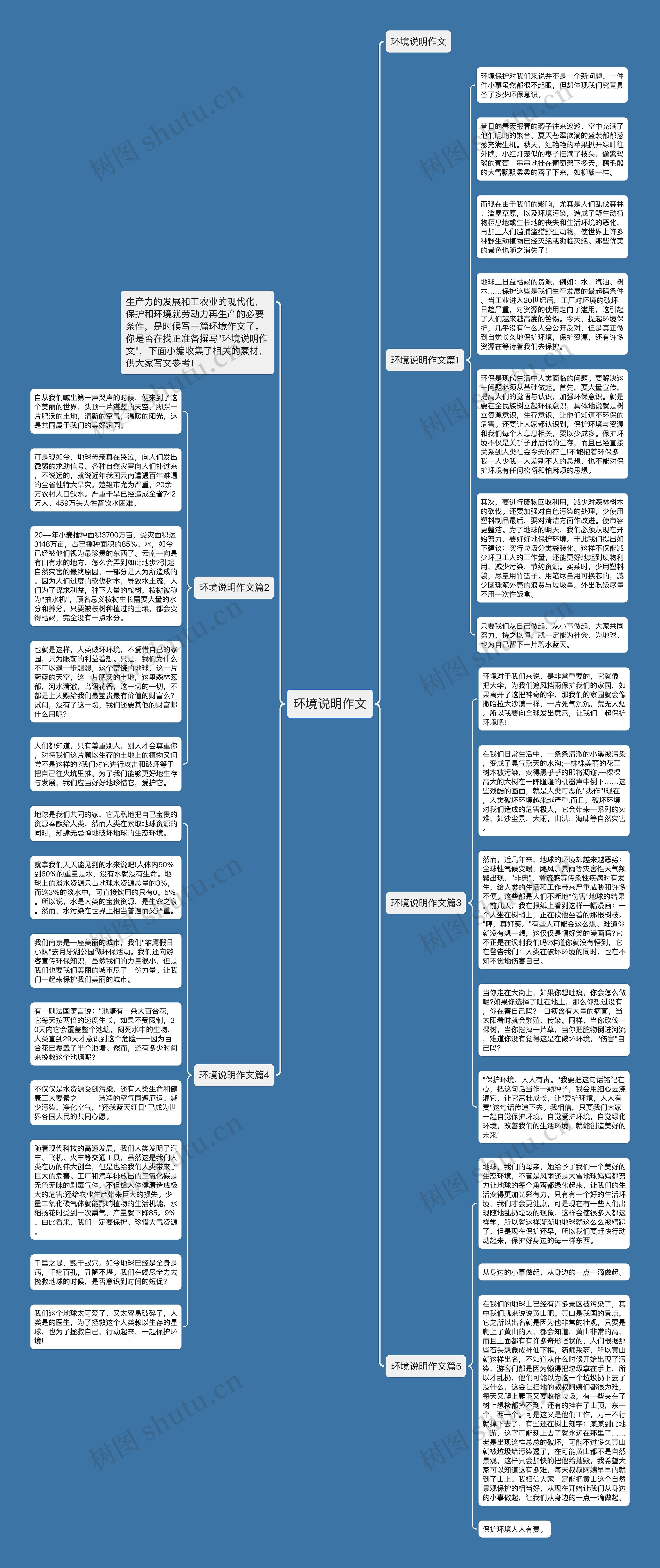 环境说明作文思维导图