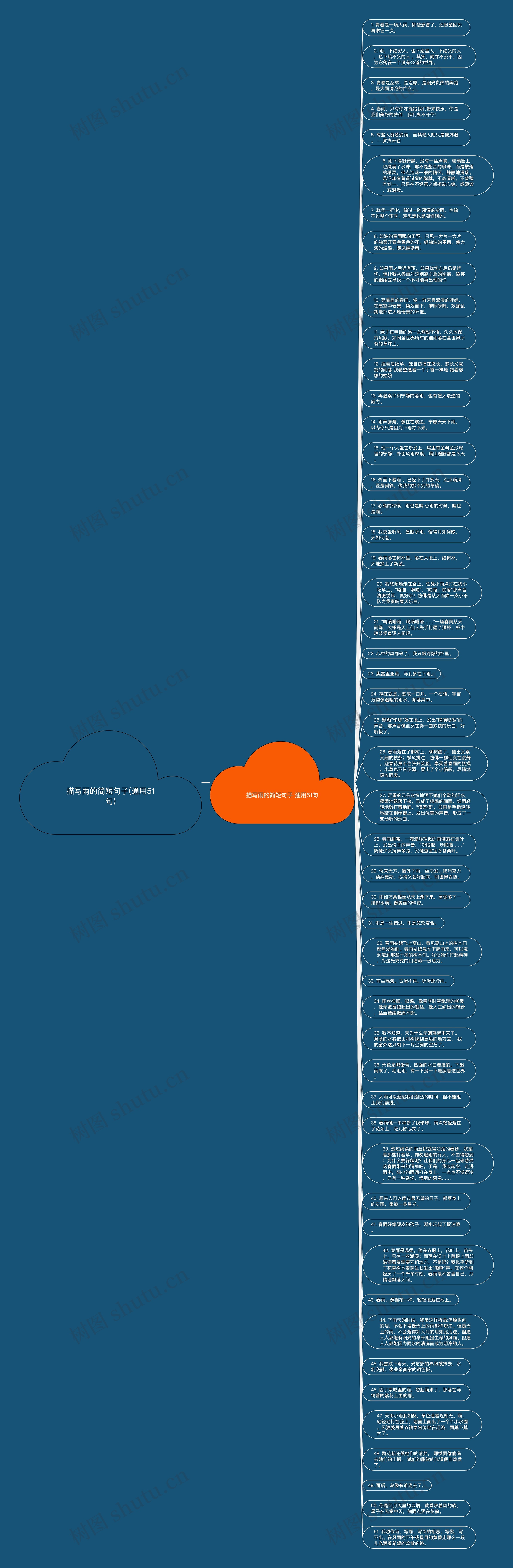 描写雨的简短句子(通用51句)思维导图