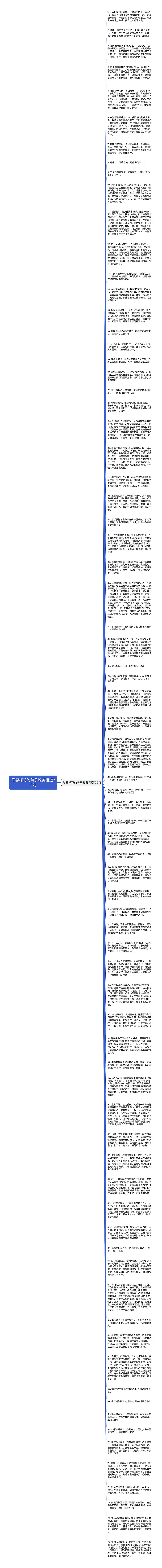 形容梅花的句子唯美精选75句思维导图