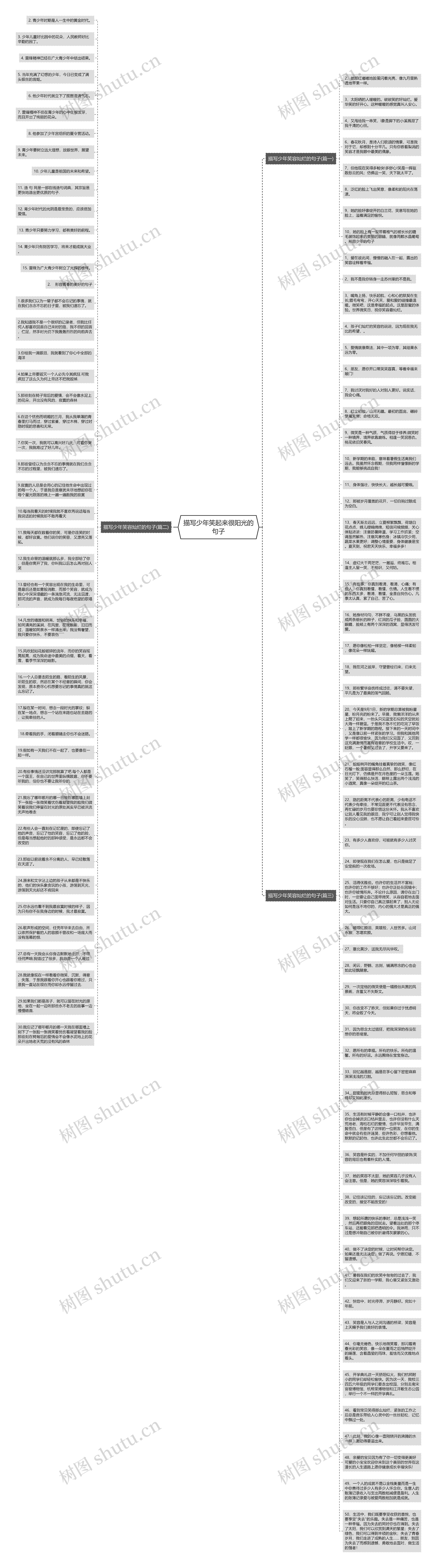 描写少年笑起来很阳光的句子思维导图