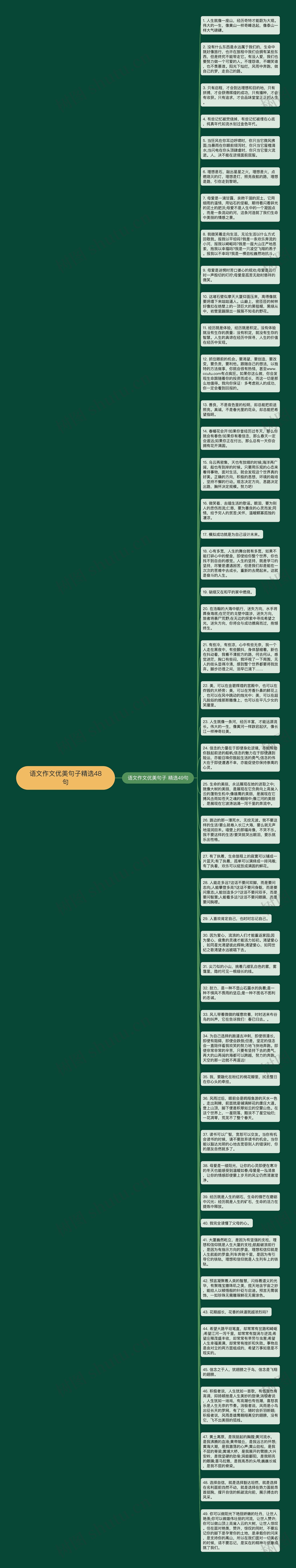 语文作文优美句子精选48句思维导图