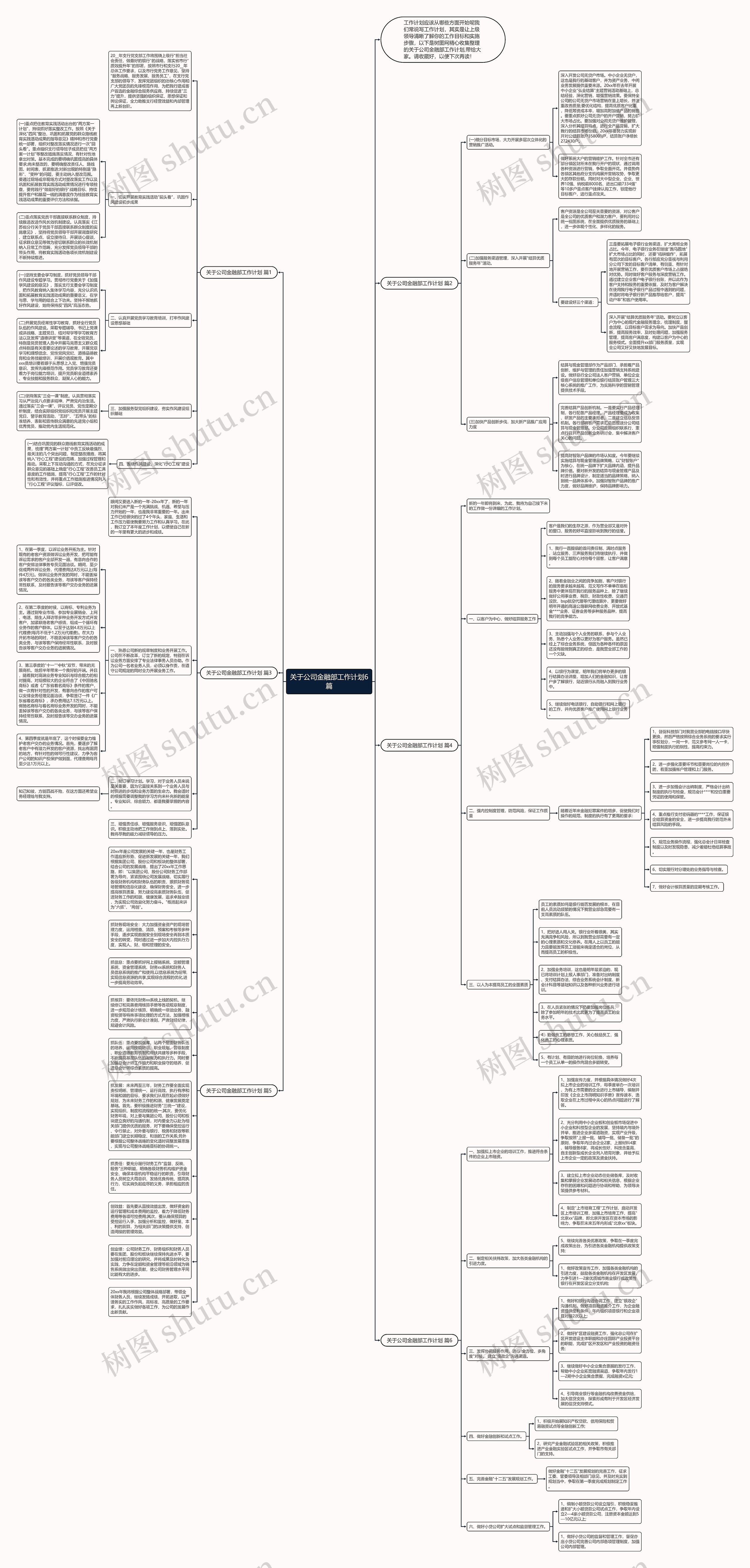 关于公司金融部工作计划6篇思维导图