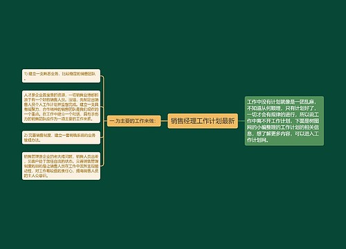 销售经理工作计划最新