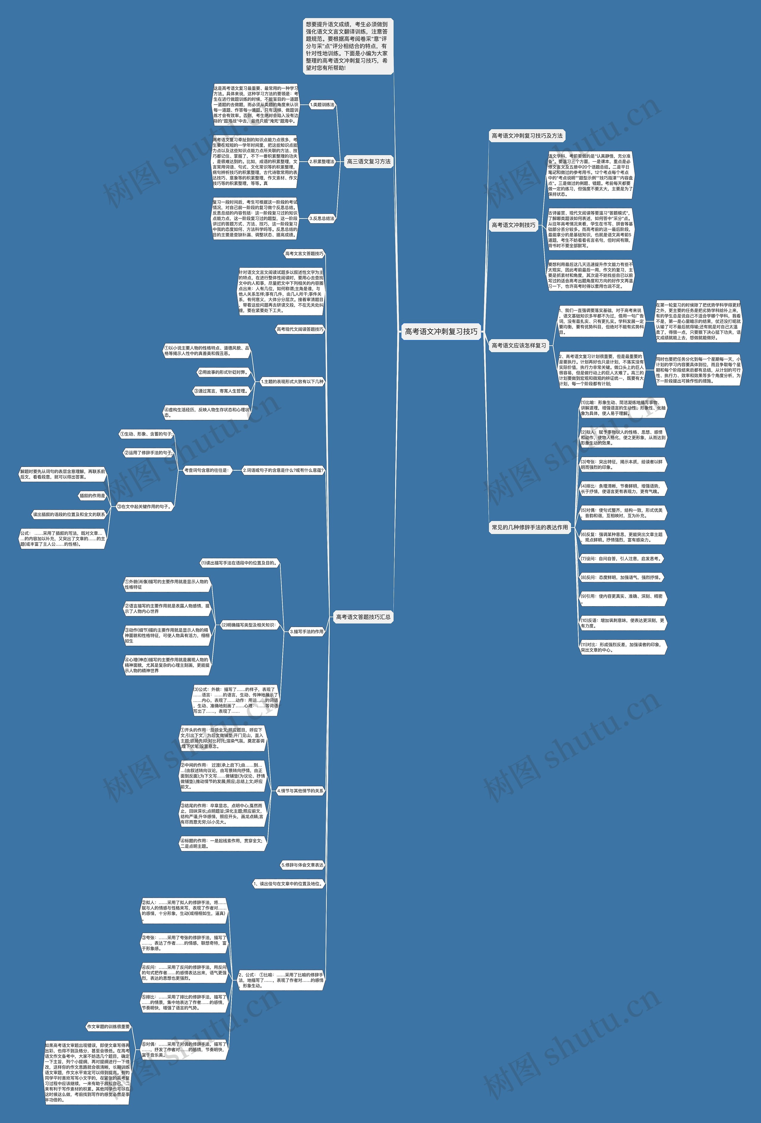高考语文冲刺复习技巧思维导图