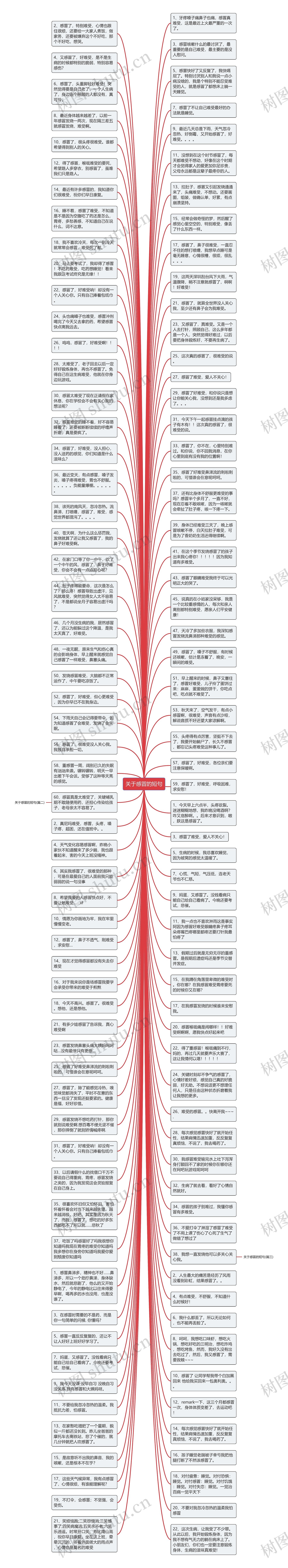 关于感冒的短句思维导图