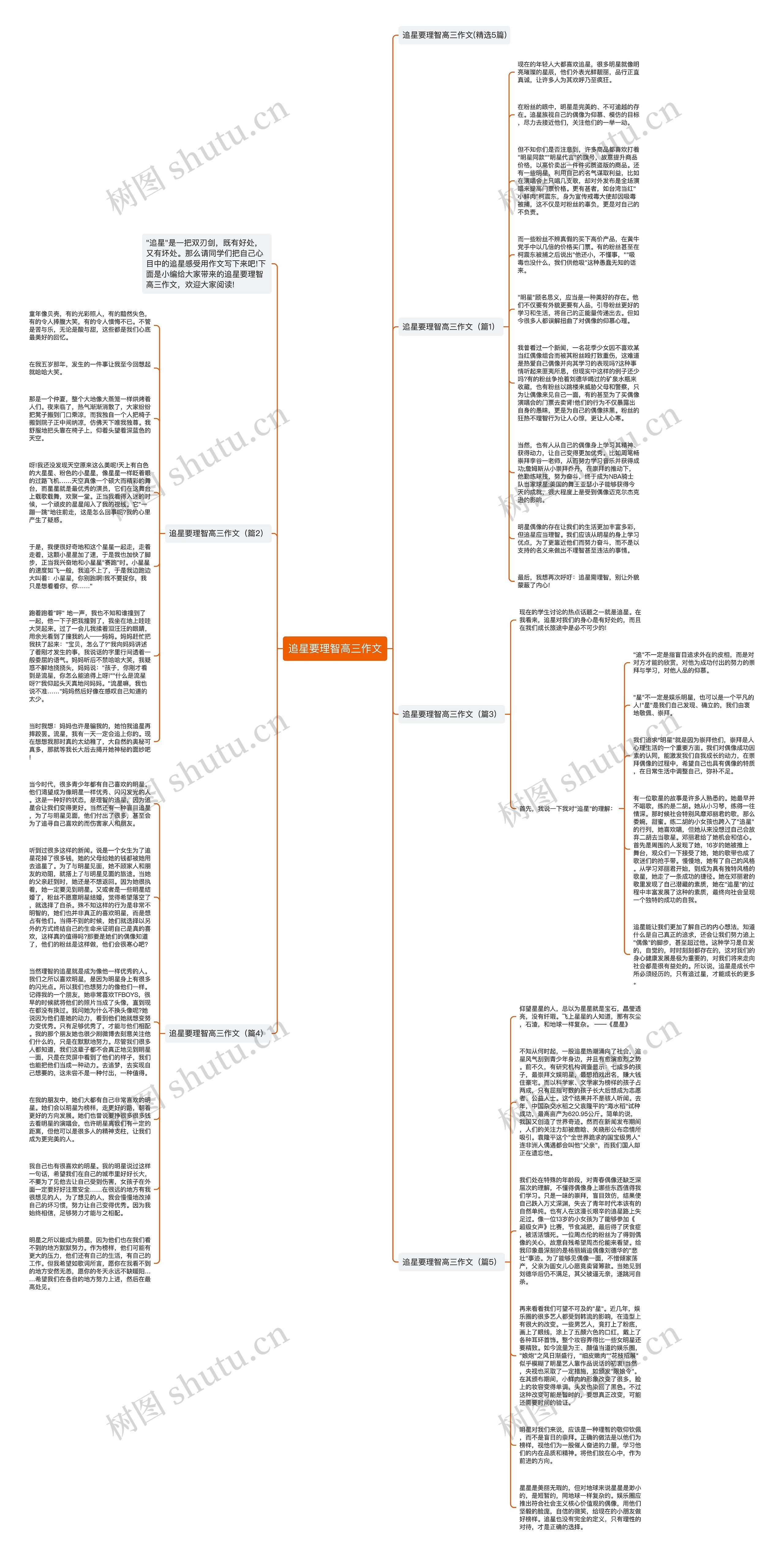 追星要理智高三作文思维导图