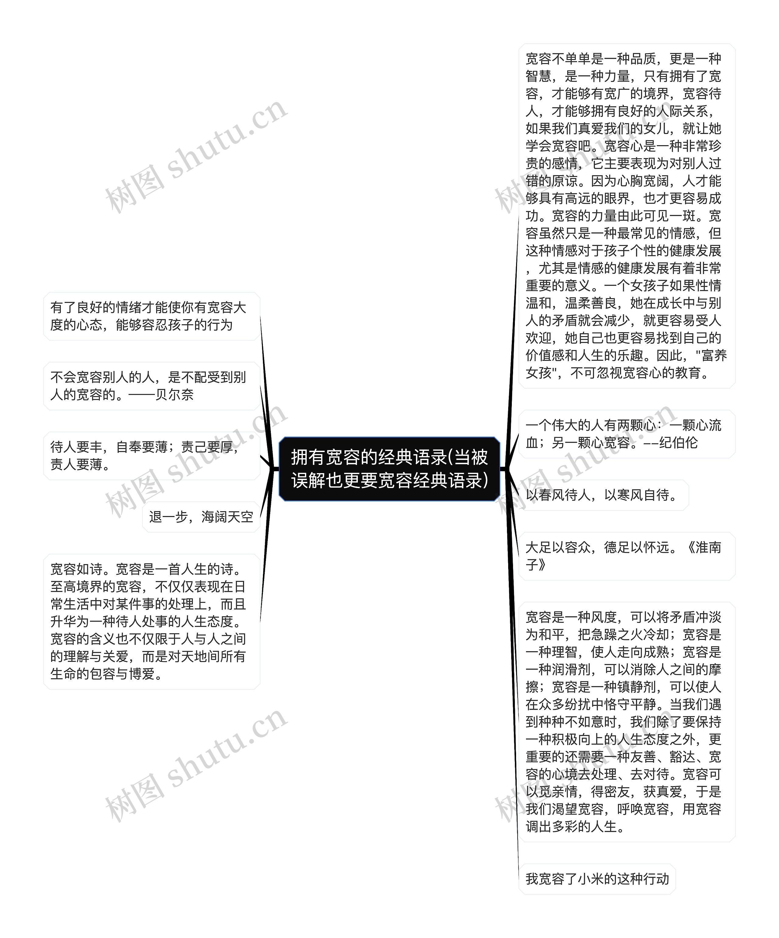 拥有宽容的经典语录(当被误解也更要宽容经典语录)思维导图