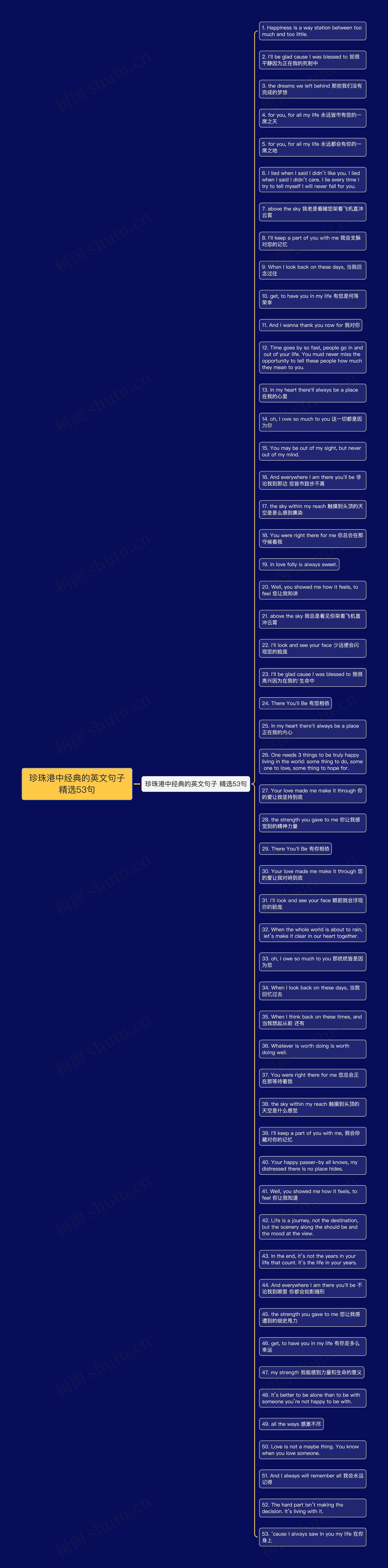 珍珠港中经典的英文句子精选53句思维导图