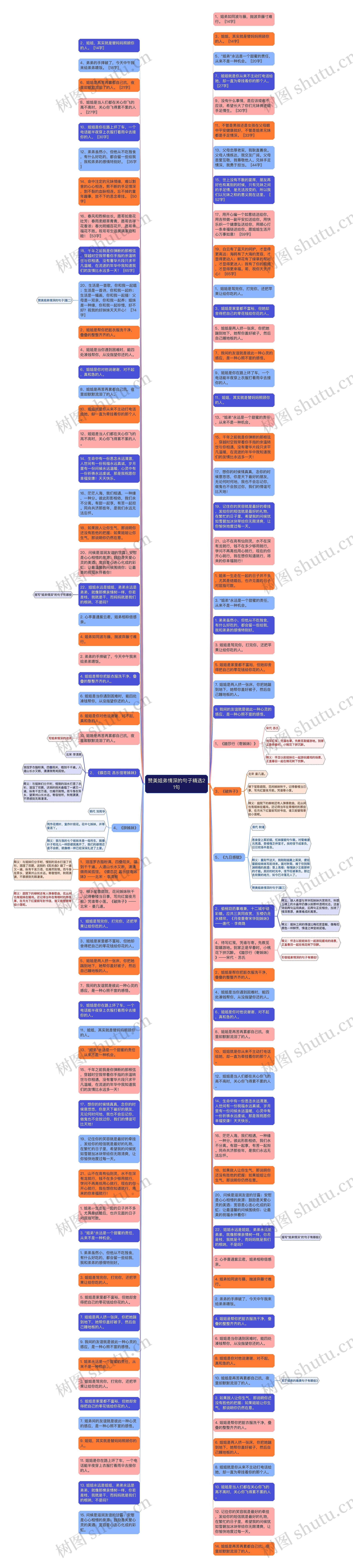 赞美姐弟情深的句子精选21句思维导图