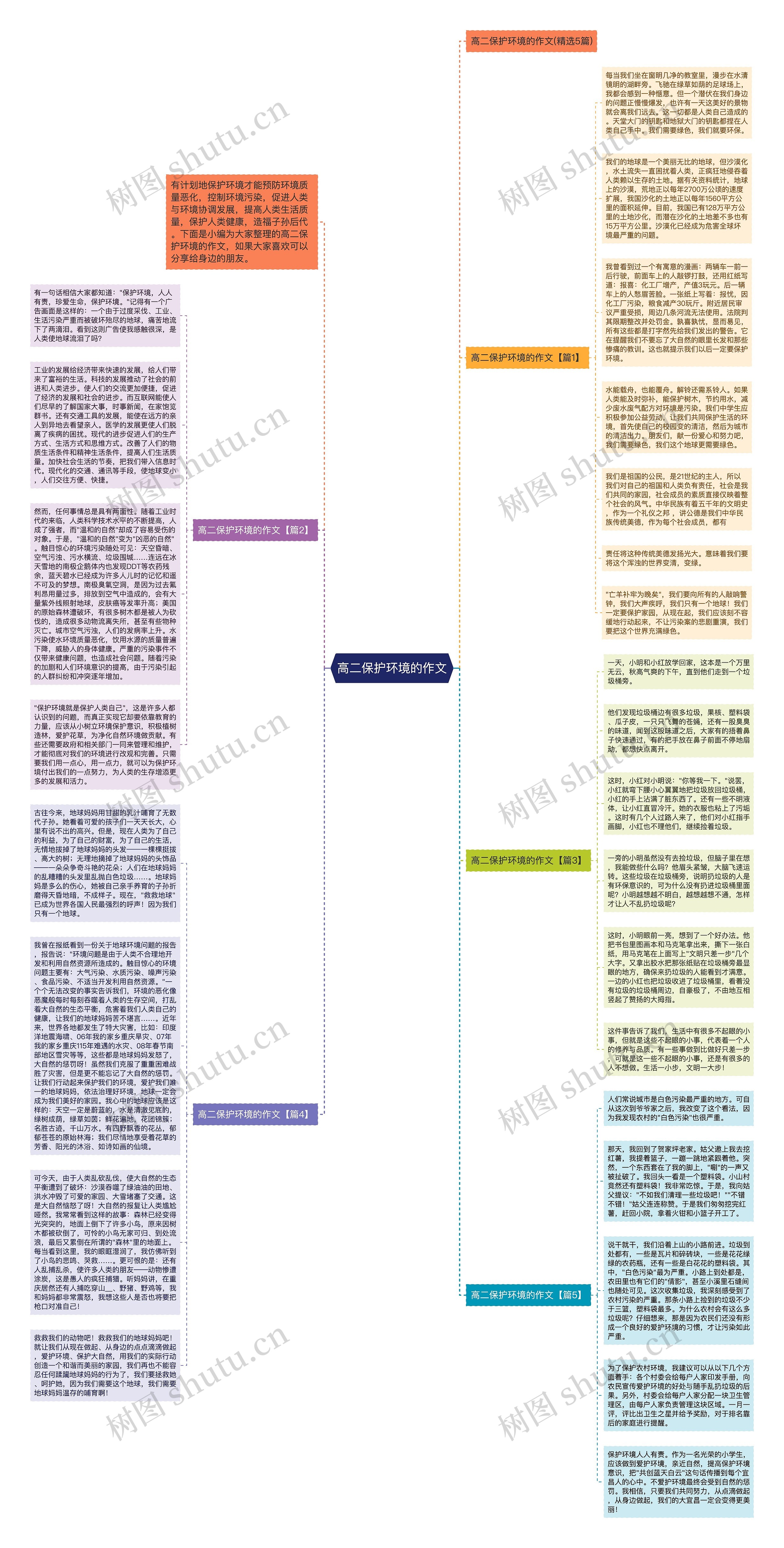 高二保护环境的作文思维导图