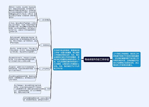 物业保安9月份工作计划