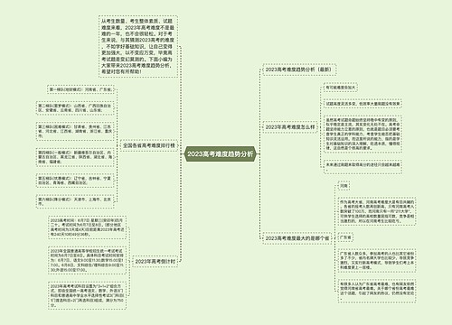 2023高考难度趋势分析