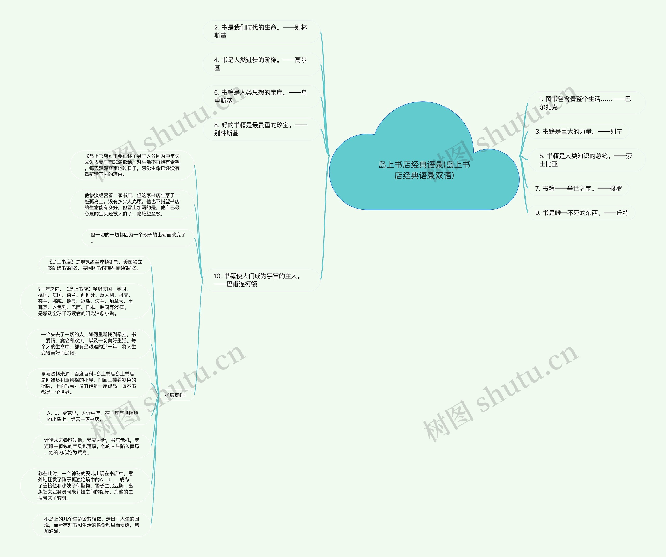 岛上书店经典语录(岛上书店经典语录双语)思维导图