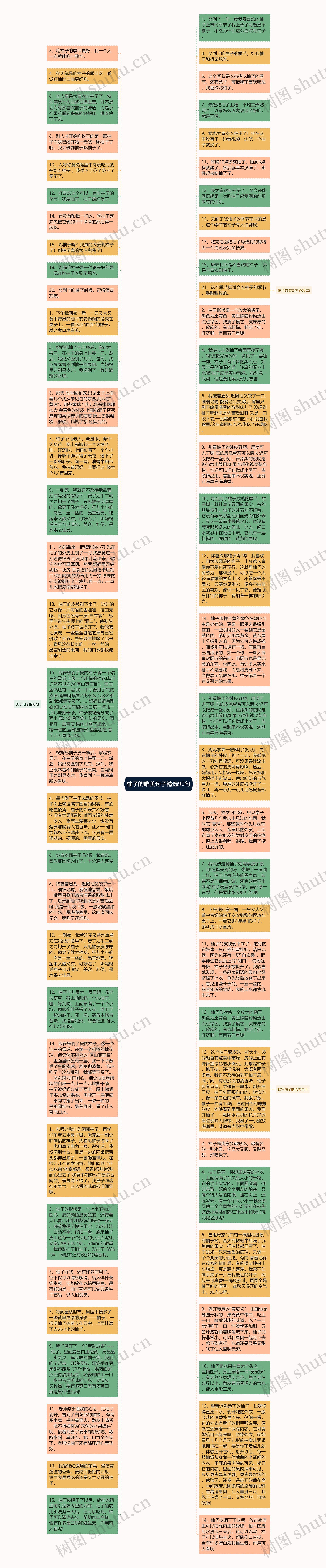 柚子的唯美句子精选90句思维导图