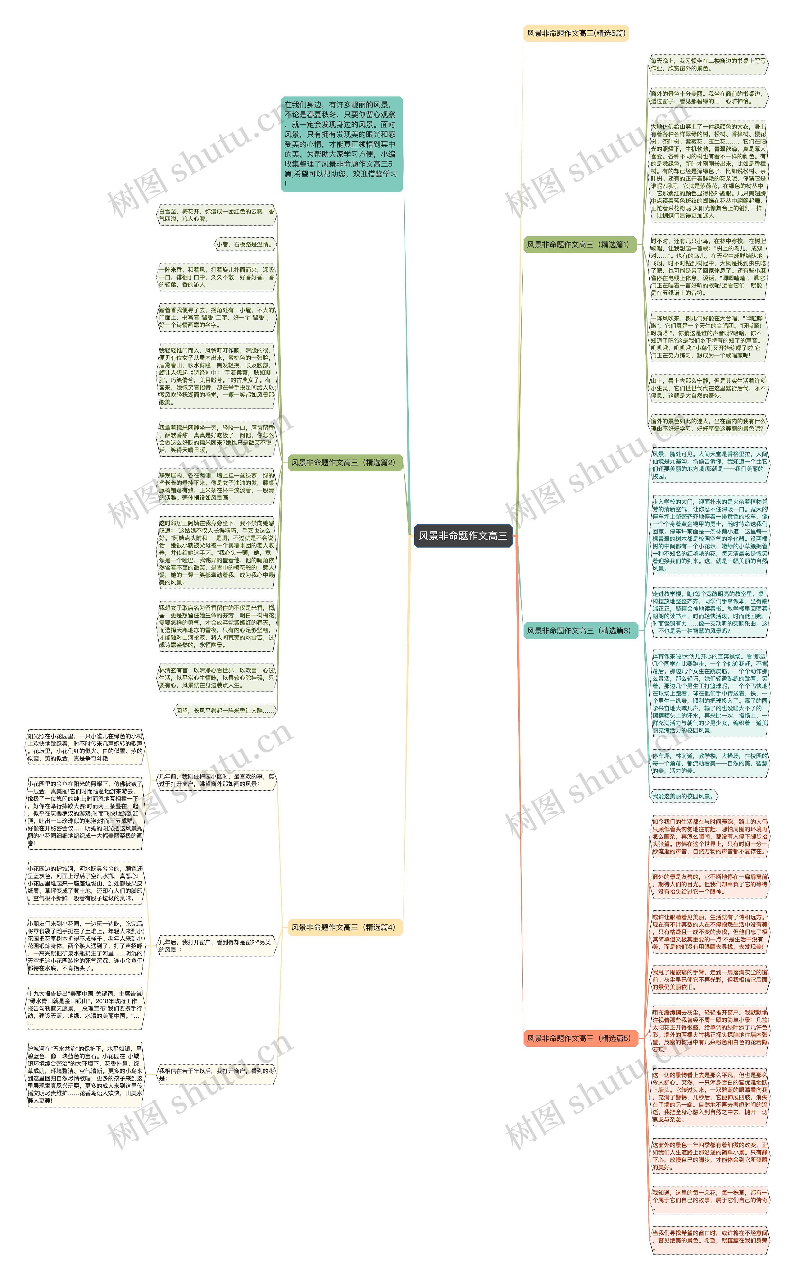 风景非命题作文高三思维导图