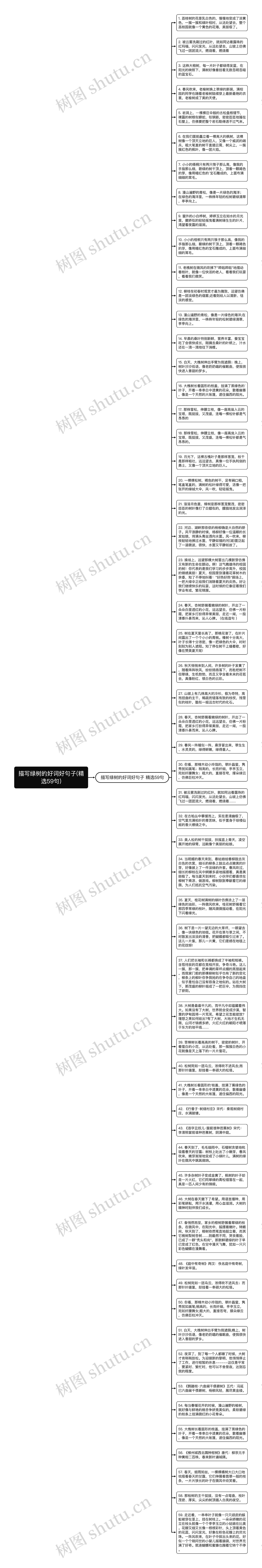 描写绿树的好词好句子(精选59句)思维导图