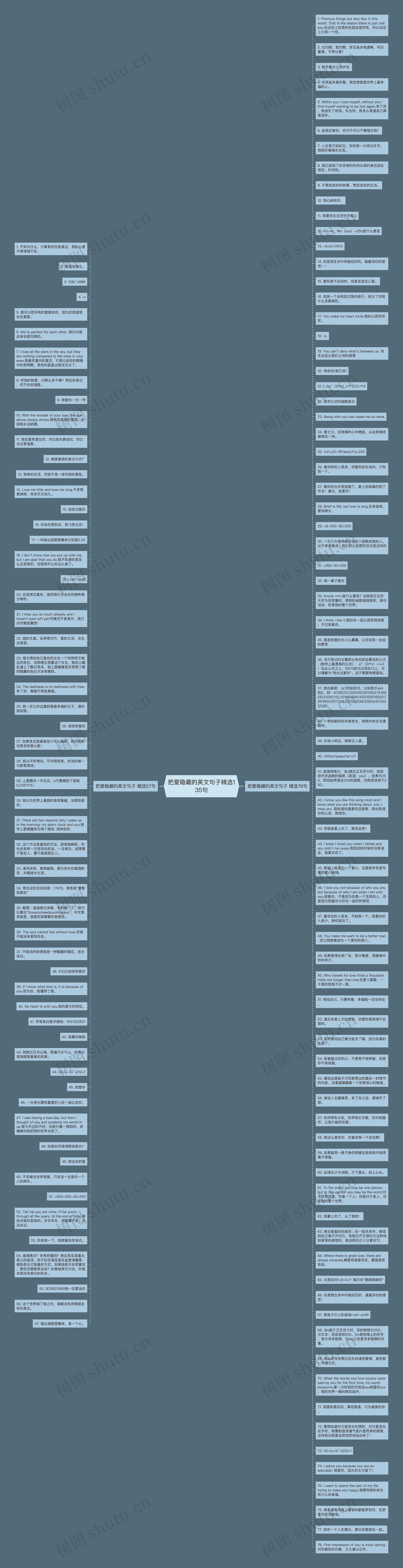 把爱隐藏的英文句子精选135句思维导图