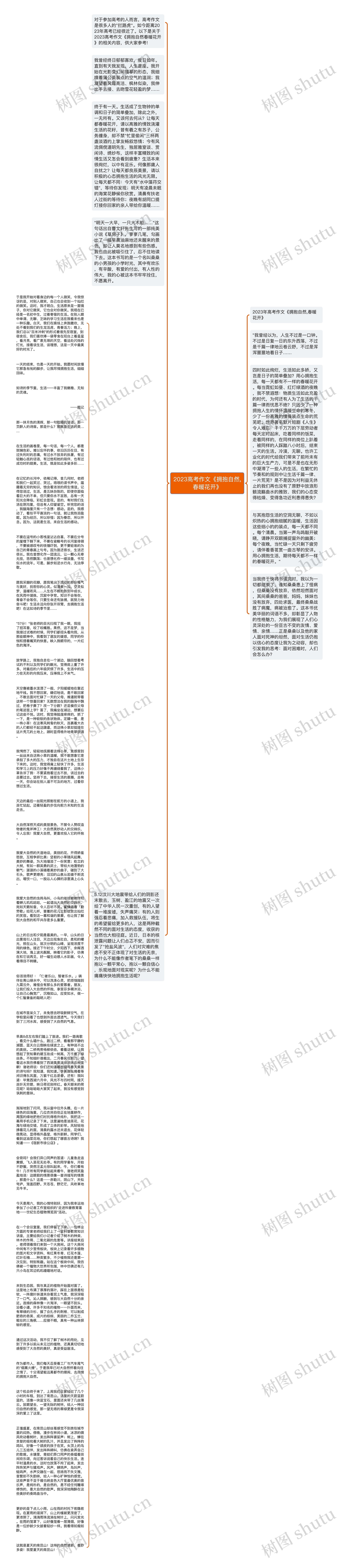 2023高考作文《拥抱自然,春暖花开》思维导图