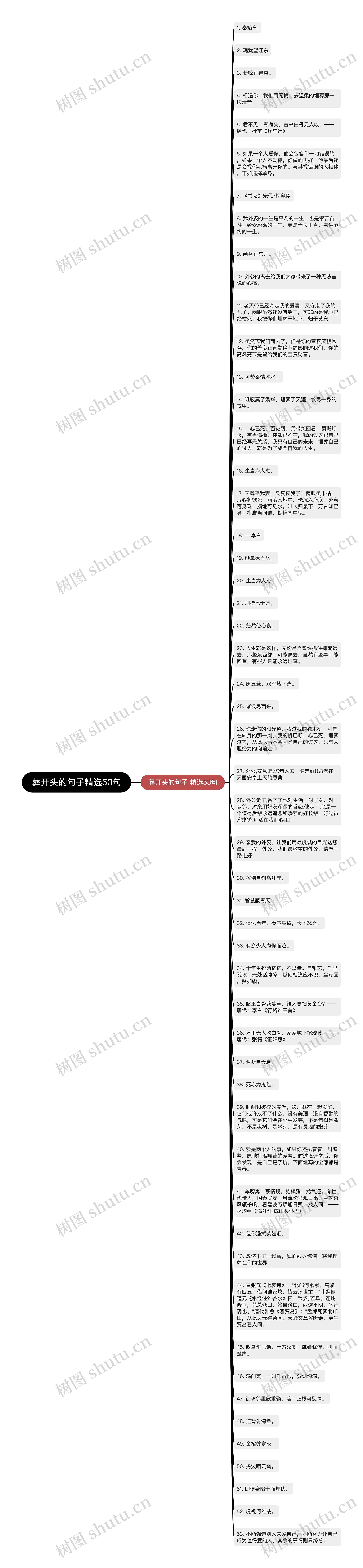 葬开头的句子精选53句思维导图