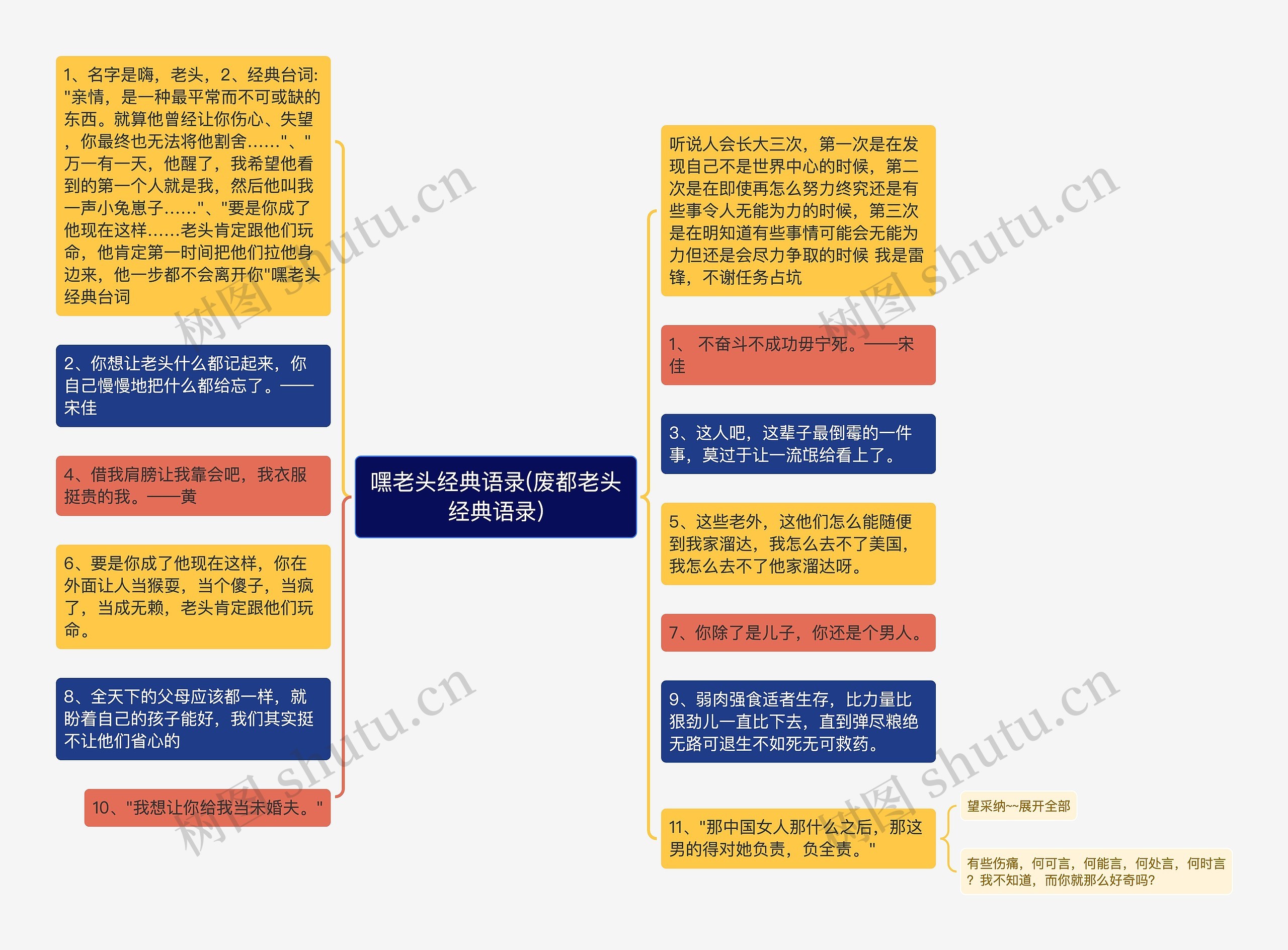 嘿老头经典语录(废都老头经典语录)思维导图