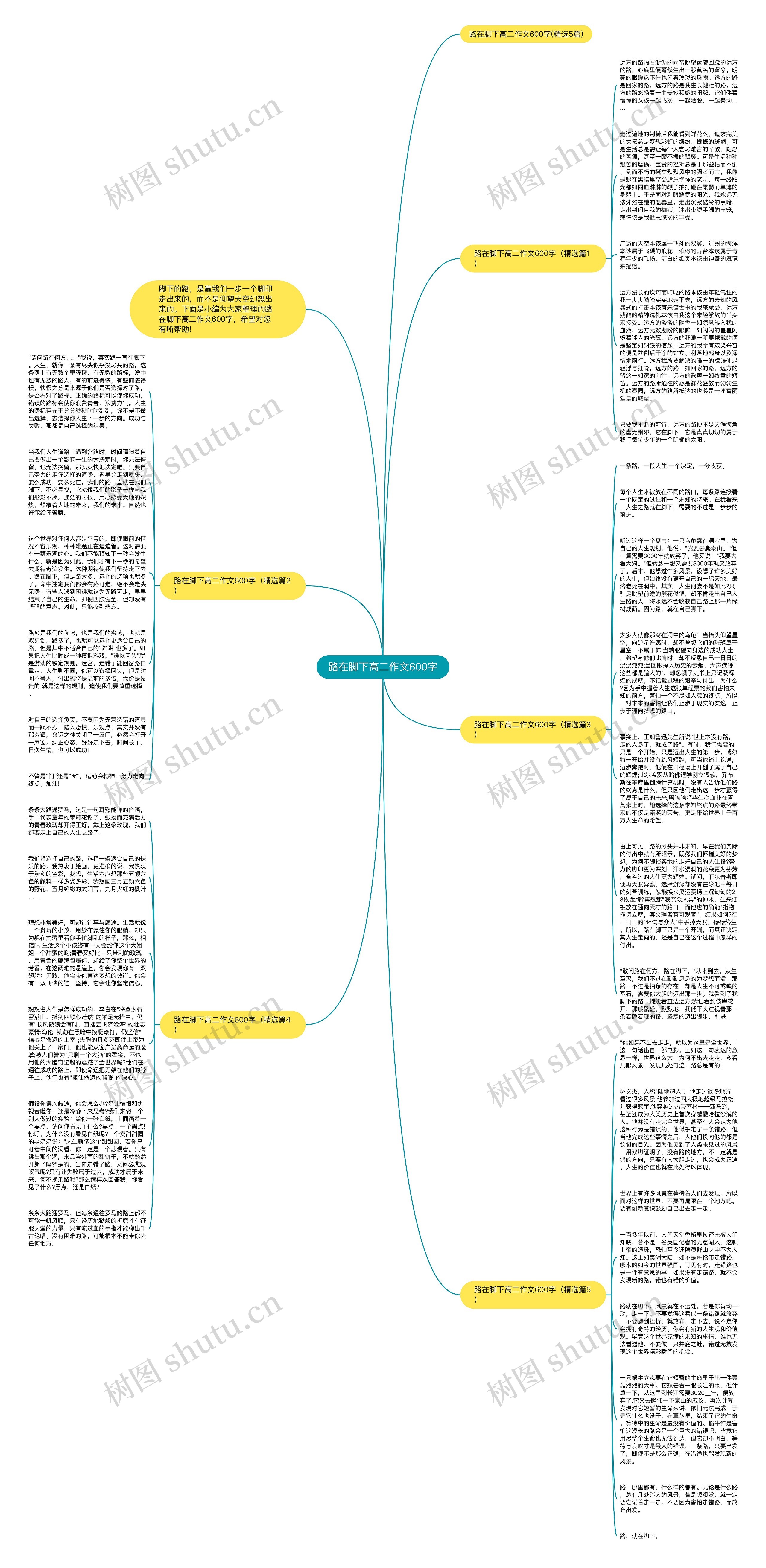 路在脚下高二作文600字思维导图