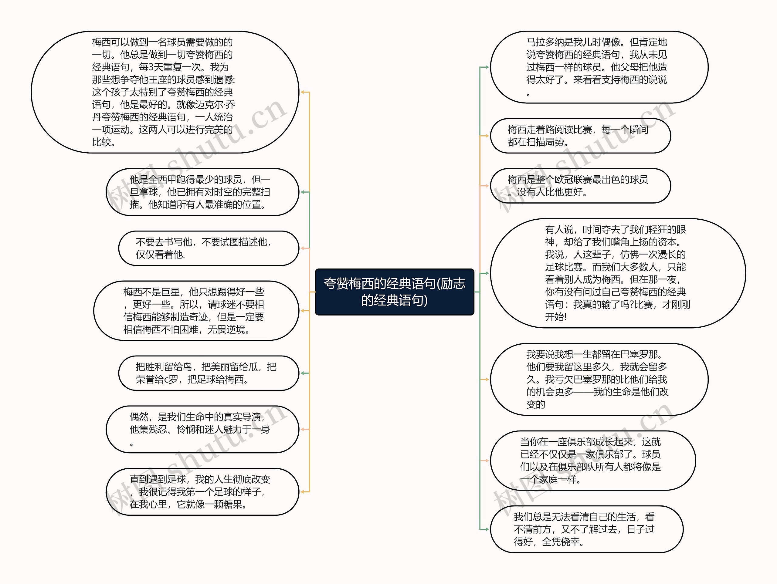 夸赞梅西的经典语句(励志的经典语句)思维导图