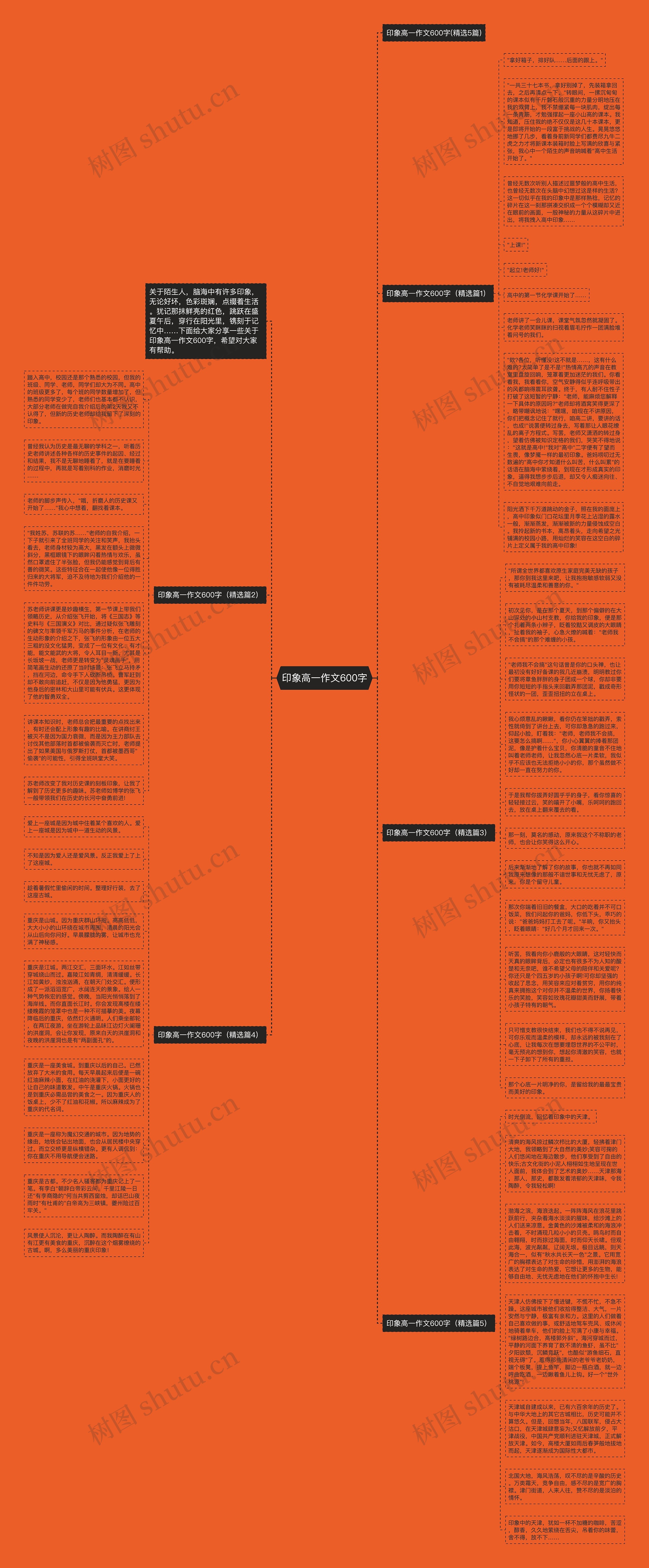 印象高一作文600字思维导图